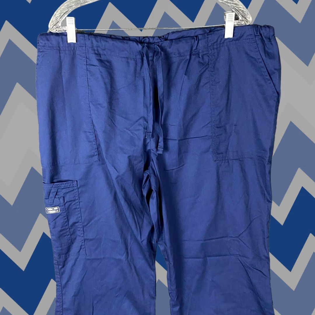 Cherokee VINTAGE Cherokee Scrubs Bottoms Men's XL Cotton Blend Adults Workwear Blue Solid 2520s-? Size US 36 / EU 52 - 1 Thumbnail