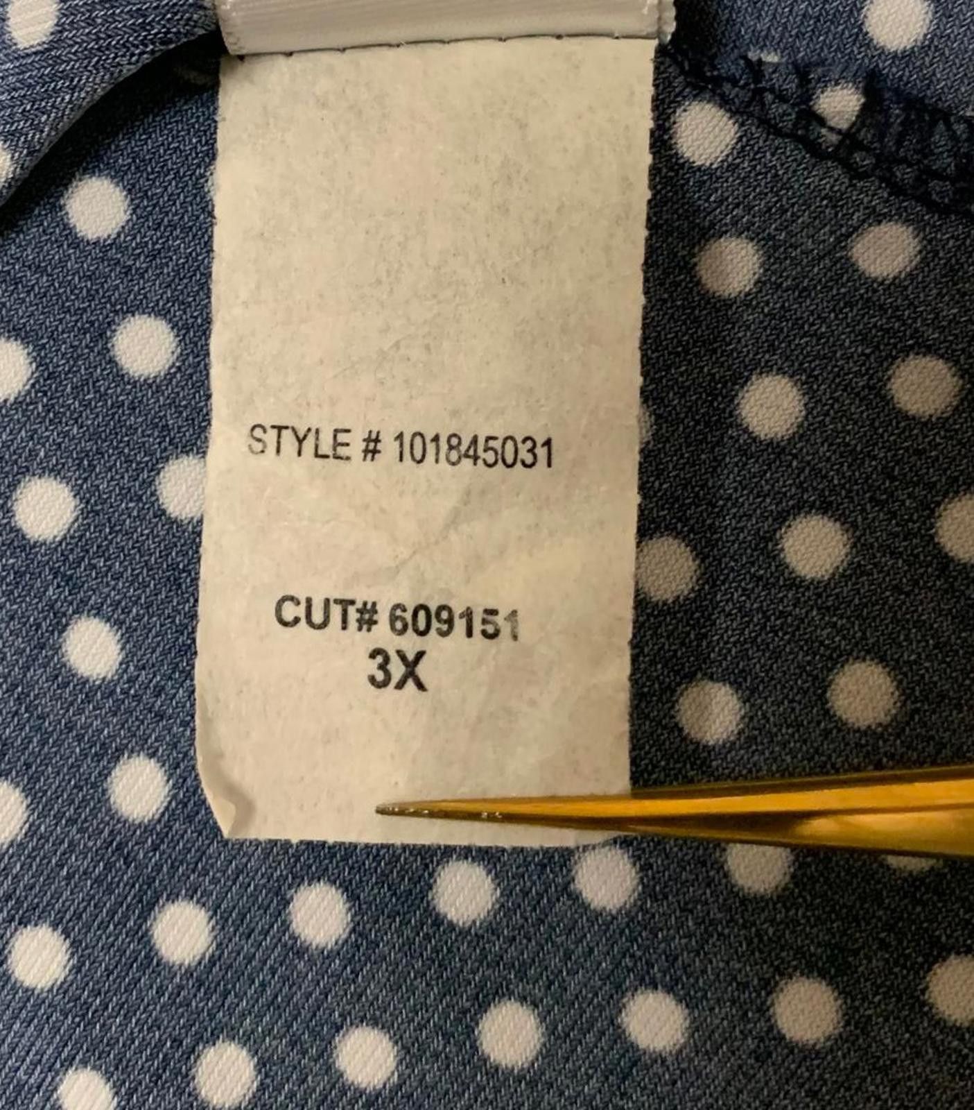 Other Dressbarn Women's Size 3X Navy White Polka Dot Blouse USA Size 3XL / US 20-22 - 10 Thumbnail