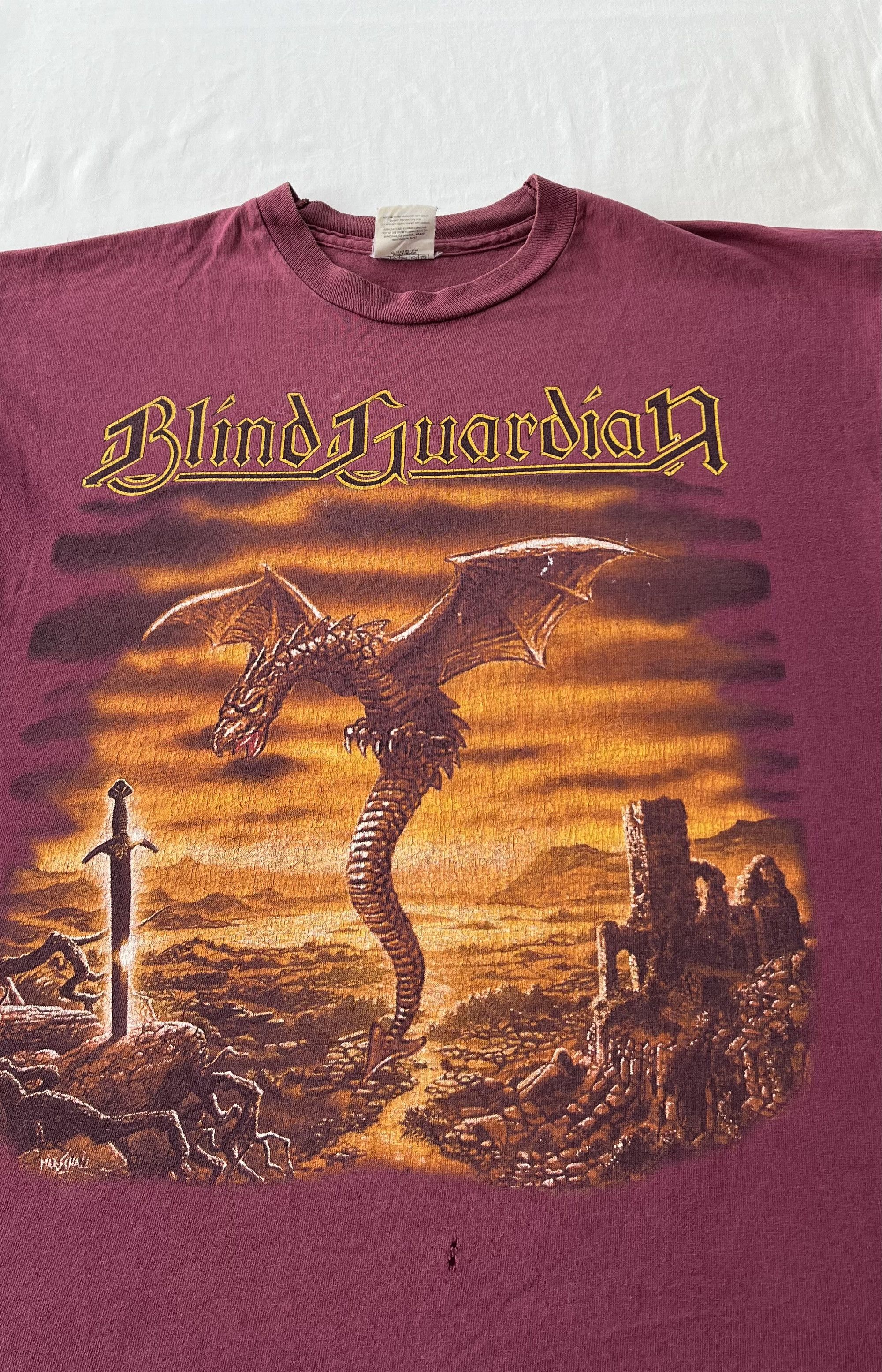 Band Tees Vintage 90s Blind Guardian Metal Band T-shirt Size US XL / EU 56 / 4 - 3 Thumbnail