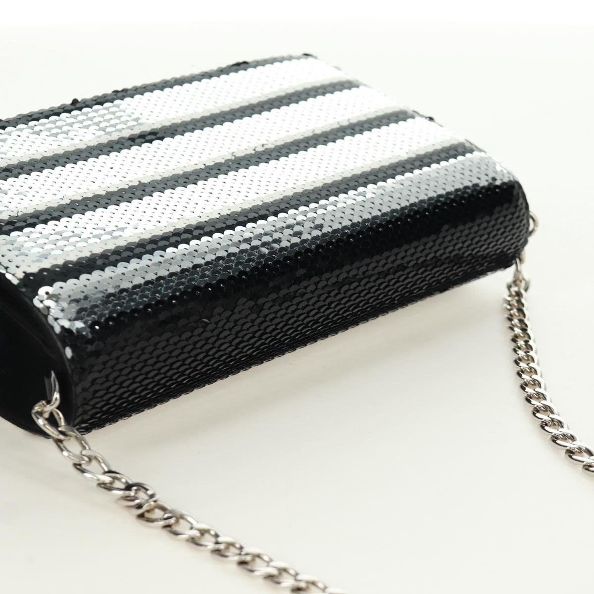 Prada Prada Chain Sequin Shoulder Bag Leather Black Size ONE SIZE - 2 Thumbnail