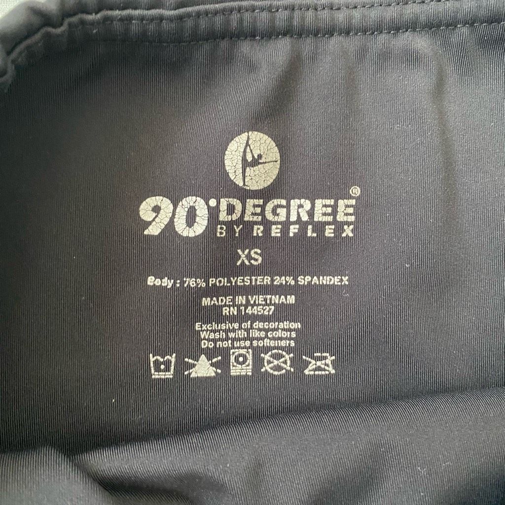 Other Fabletics Demi Lovato & 90 degrees women XS pull on fitted leggings black purple Size 26" / US 2 / IT 38 - 2 Thumbnail