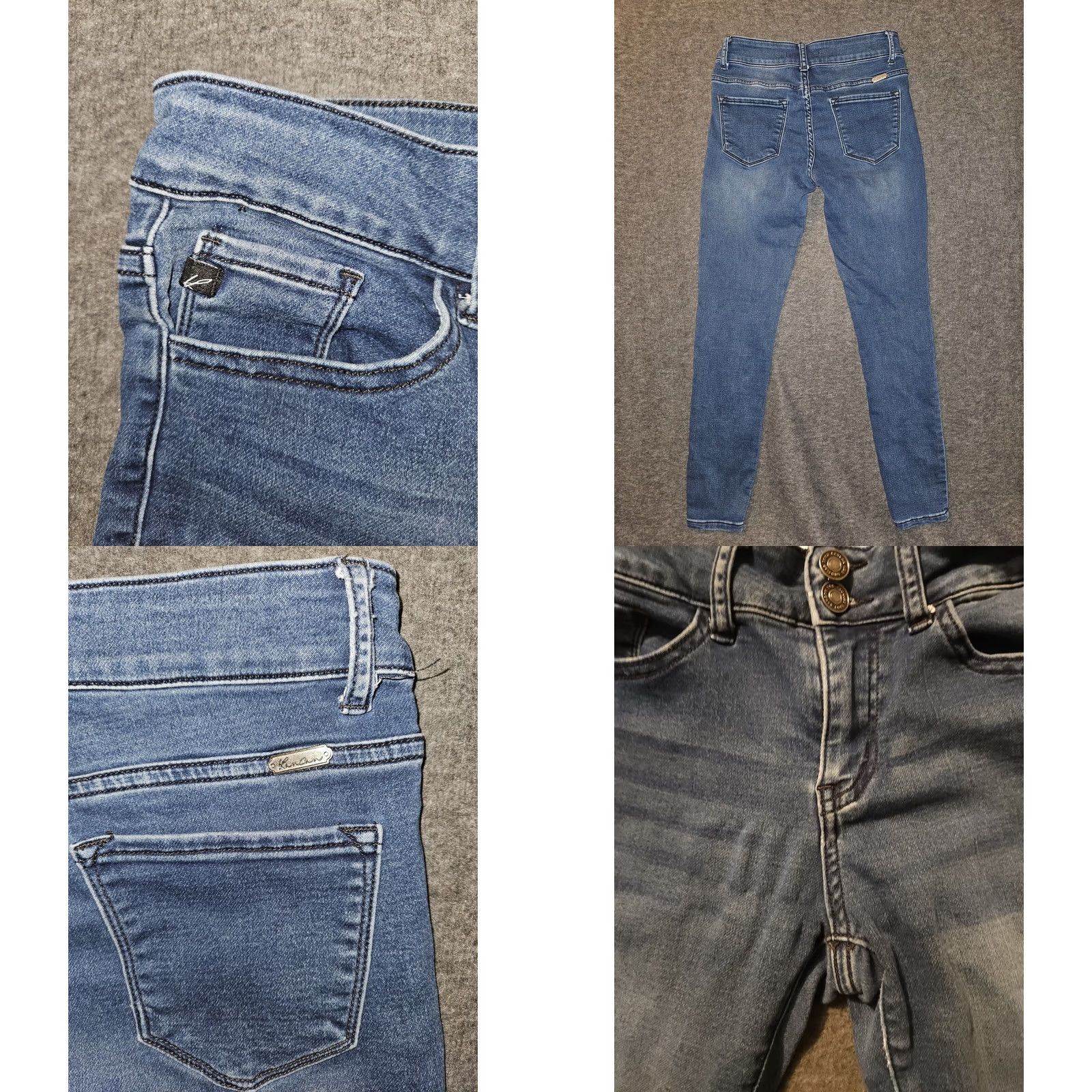Vintage Kancan Jeans Skinny Ankle 5 Juniors Blue Low Rise 27 Inseam Stretch Pockets Logo Den im City Preppy Womens Size 27" / US 4 / IT 40 - 8 Thumbnail