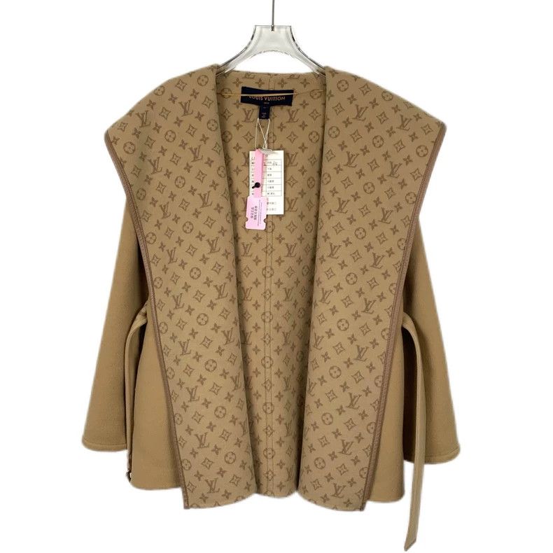Louis Vuitton Louis Vuitton 22 brown logo full print wool hooded belt co Size XXS / US 00 / IT 34 - 1 Thumbnail