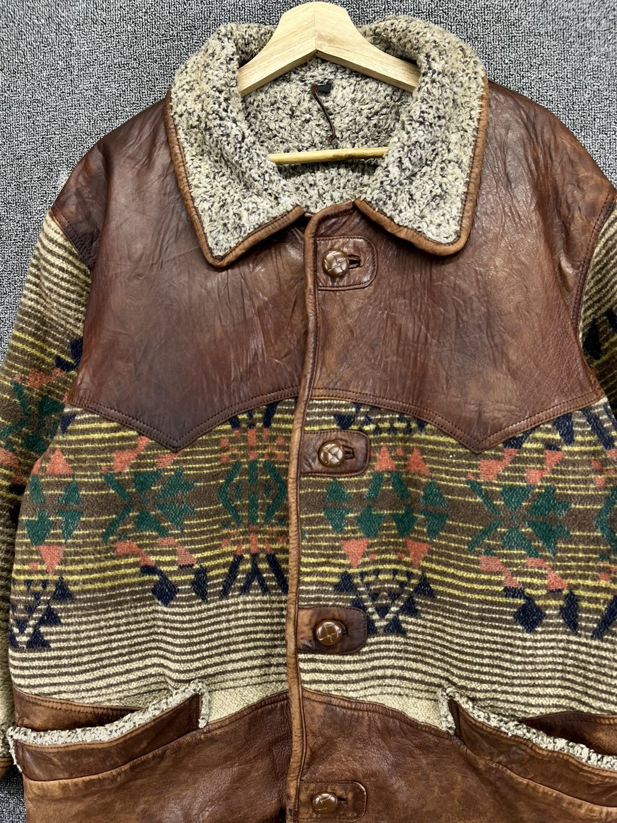 Japanese Brand Vintage Japanese Sherpa Rare Leather Jacket Size US M / EU 48-50 / 2 - 5 Thumbnail