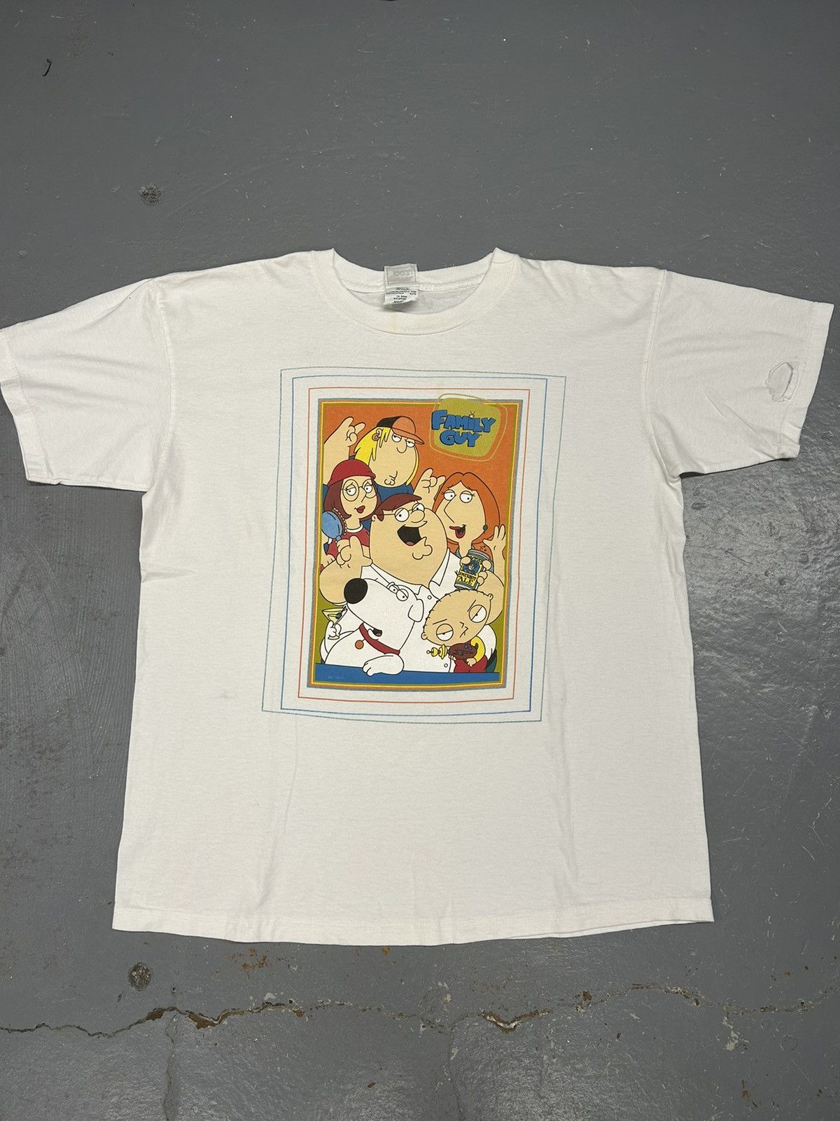 image of Fox x Movie Crazy Vintage 1991 Family Guy Season 1 Promo Tee Shirt in White, Men's (Size XL)