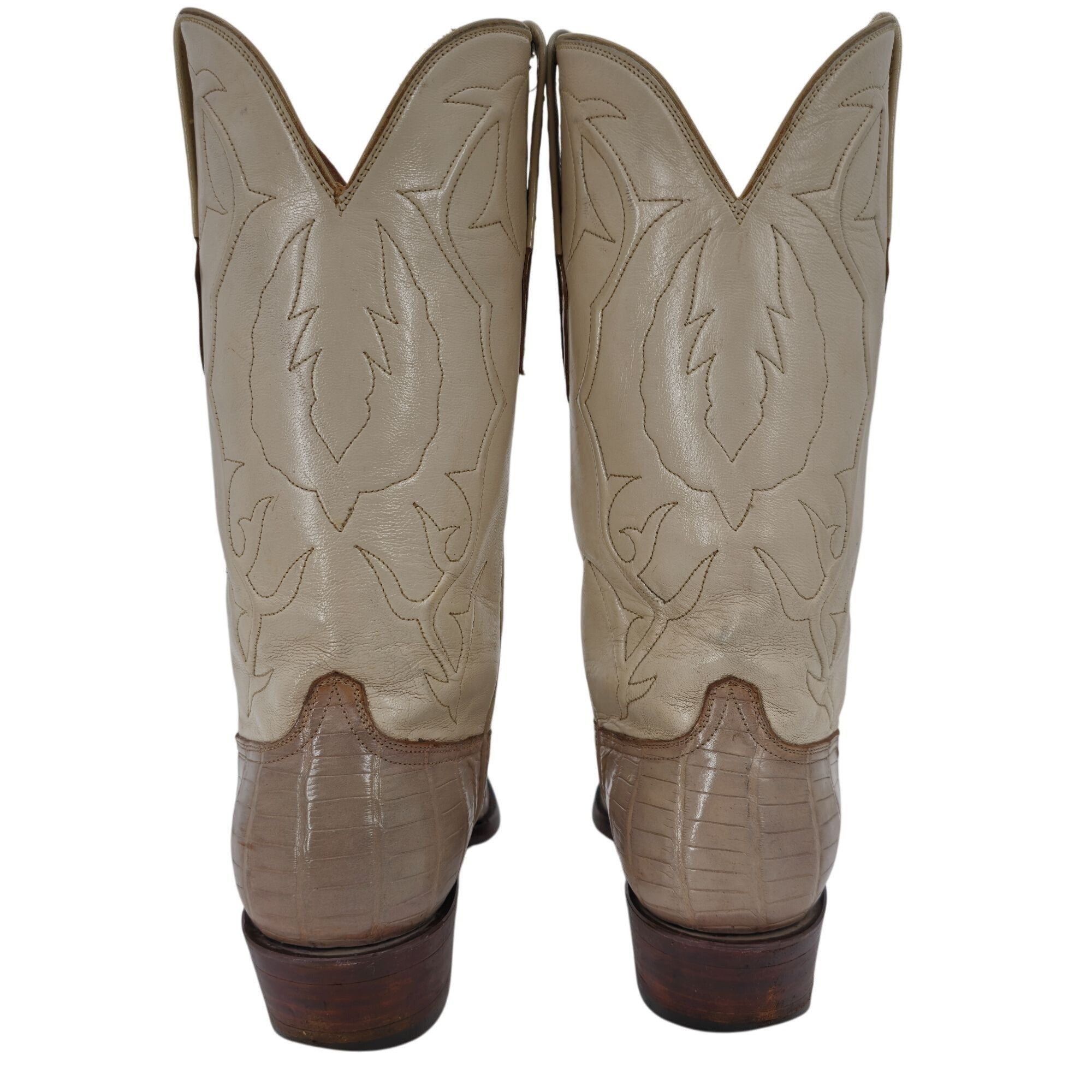 Blackjack Black Jack Exotic Alligator Men 7EE Beige Cream Cowboy Boots Size US 7 / EU 40 - 12 Thumbnail