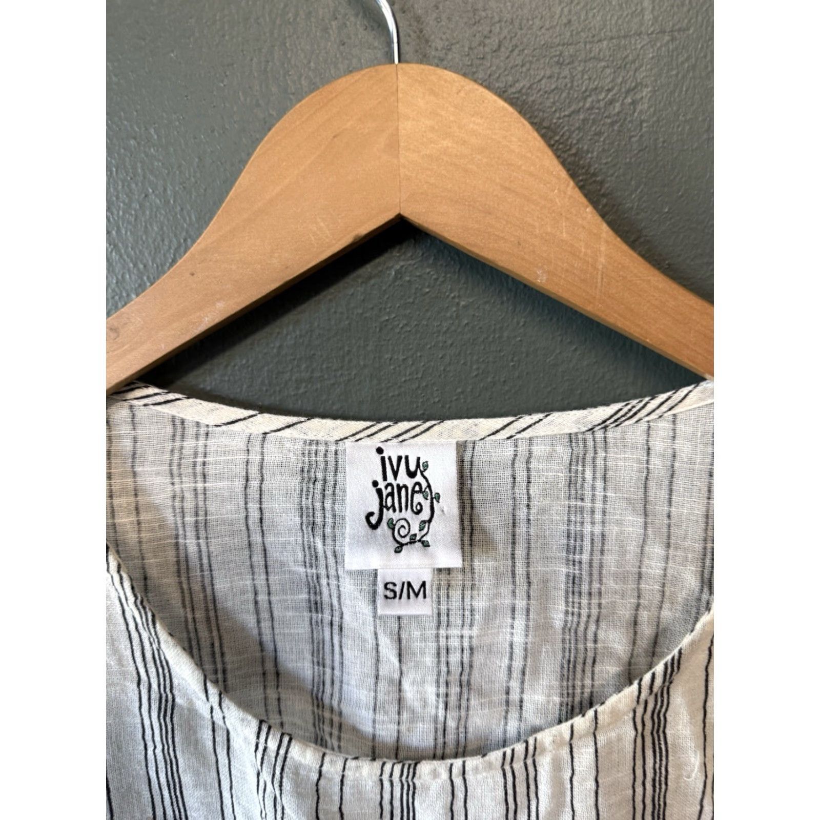 Vintage Ivy Jane Womens Blouse Shirt Striped Short Sleeve White Size S/M Size S / US 4 / IT 40 - 3 Thumbnail