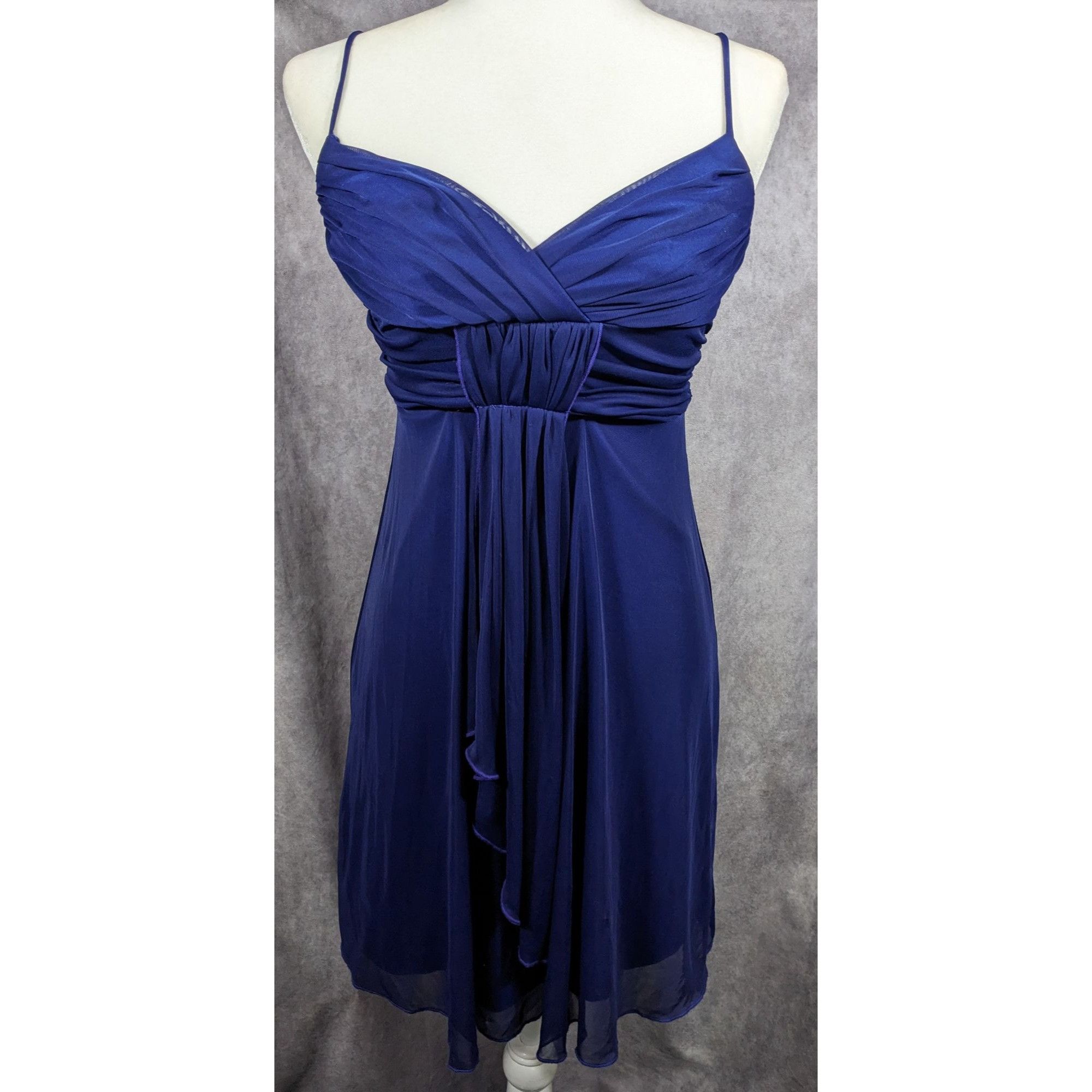 Other Vintage 90s B.Darlin Dark Blue Strappy Knee Length Formal Dr Size S / US 4 / IT 40 - 4 Thumbnail