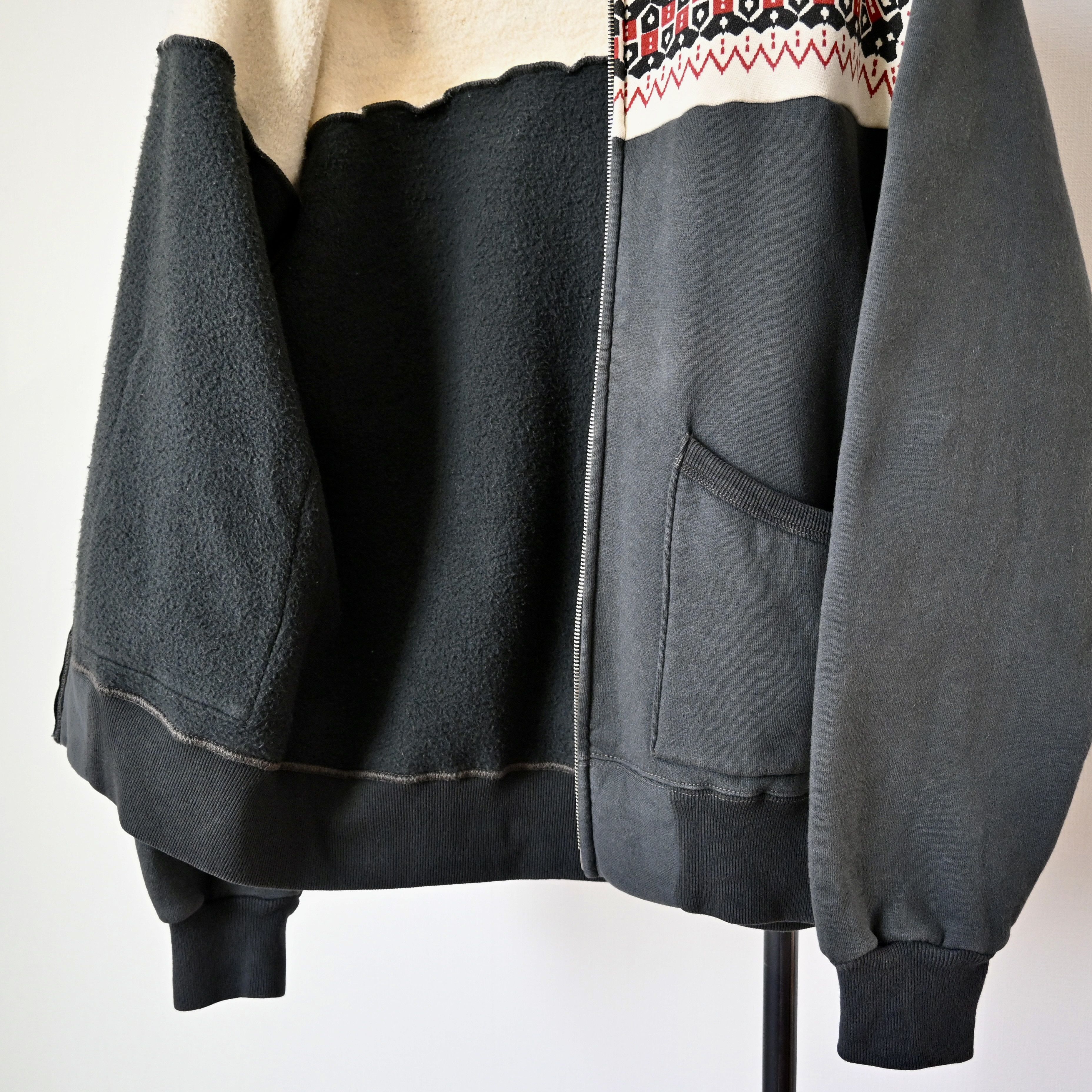 The Flat Head THE FLAT HEAD loopwheeled zip up sweatshirt, snow patterned Size US L / EU 52-54 / 3 - 9 Thumbnail