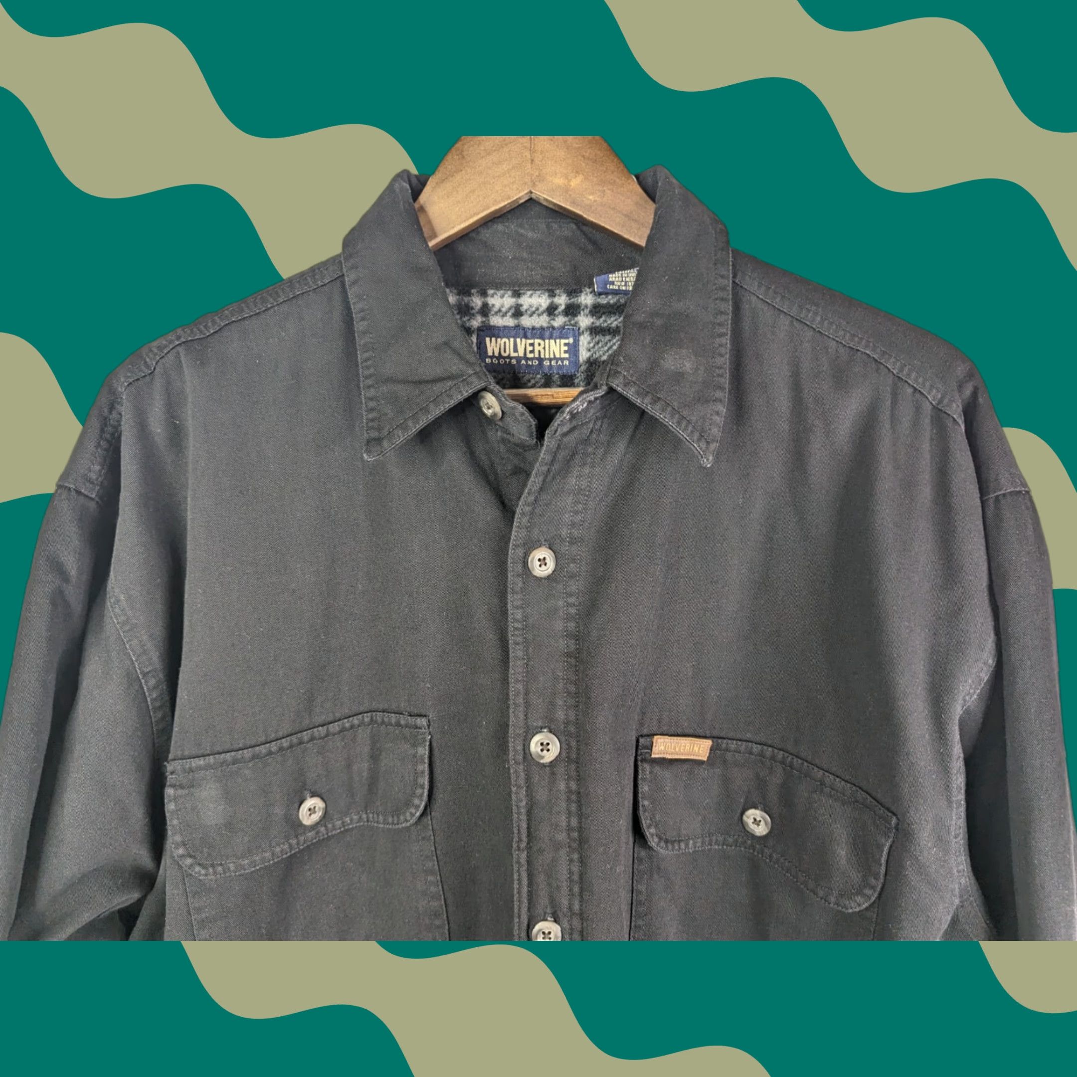 Vintage Wolverine Shacket Black Plaid Fleece Lined Heavyweight Workwear Mens Large Size US L / EU 52-54 / 3 - 1 Thumbnail