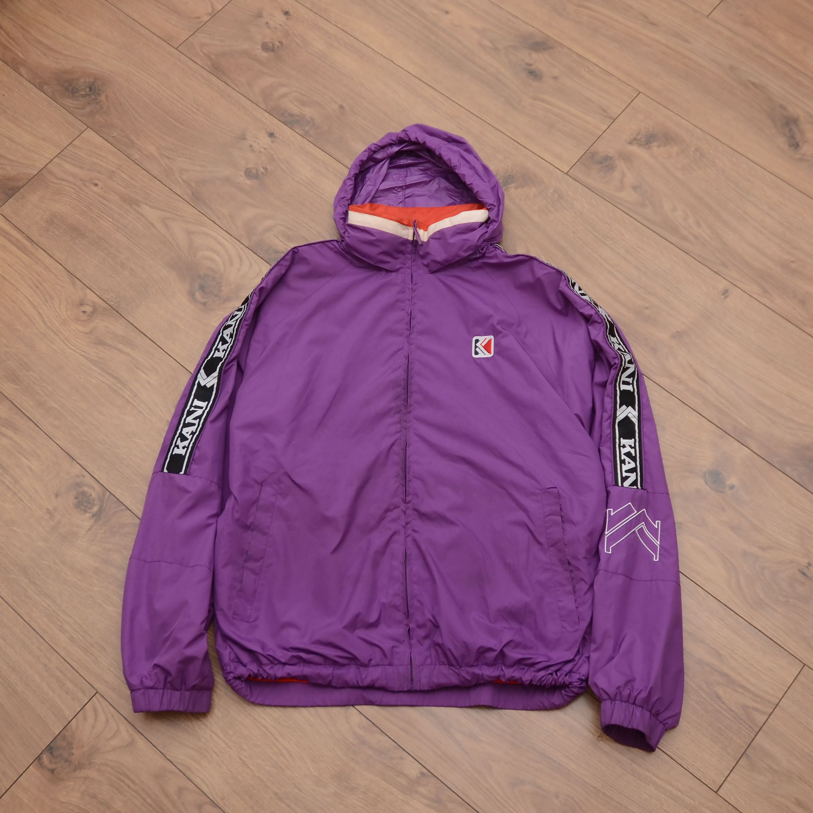 Karl Kani Karl Kani Retro Tape Track Jacket Big Logo Hooded Zip Vintag Size US L / EU 52-54 / 3 - 4 Thumbnail