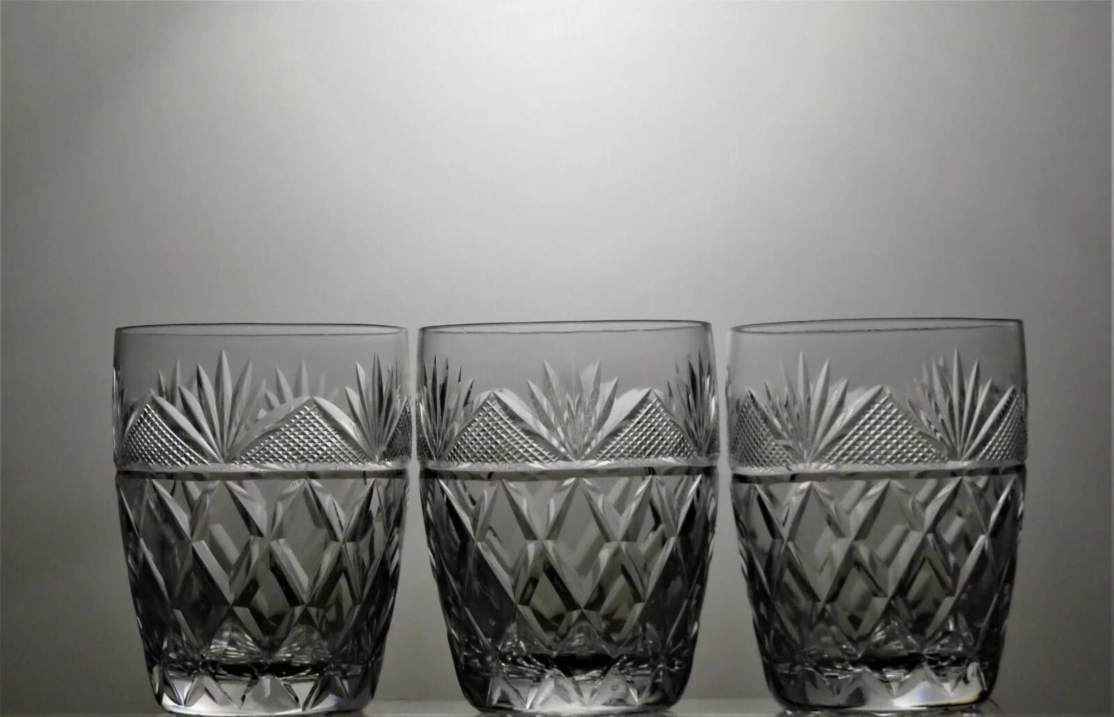 Starter Webb Corbett Crystal Set Of 3 Cut Barrel Tumblers 3 1/4" Size ONE SIZE - 1 Thumbnail