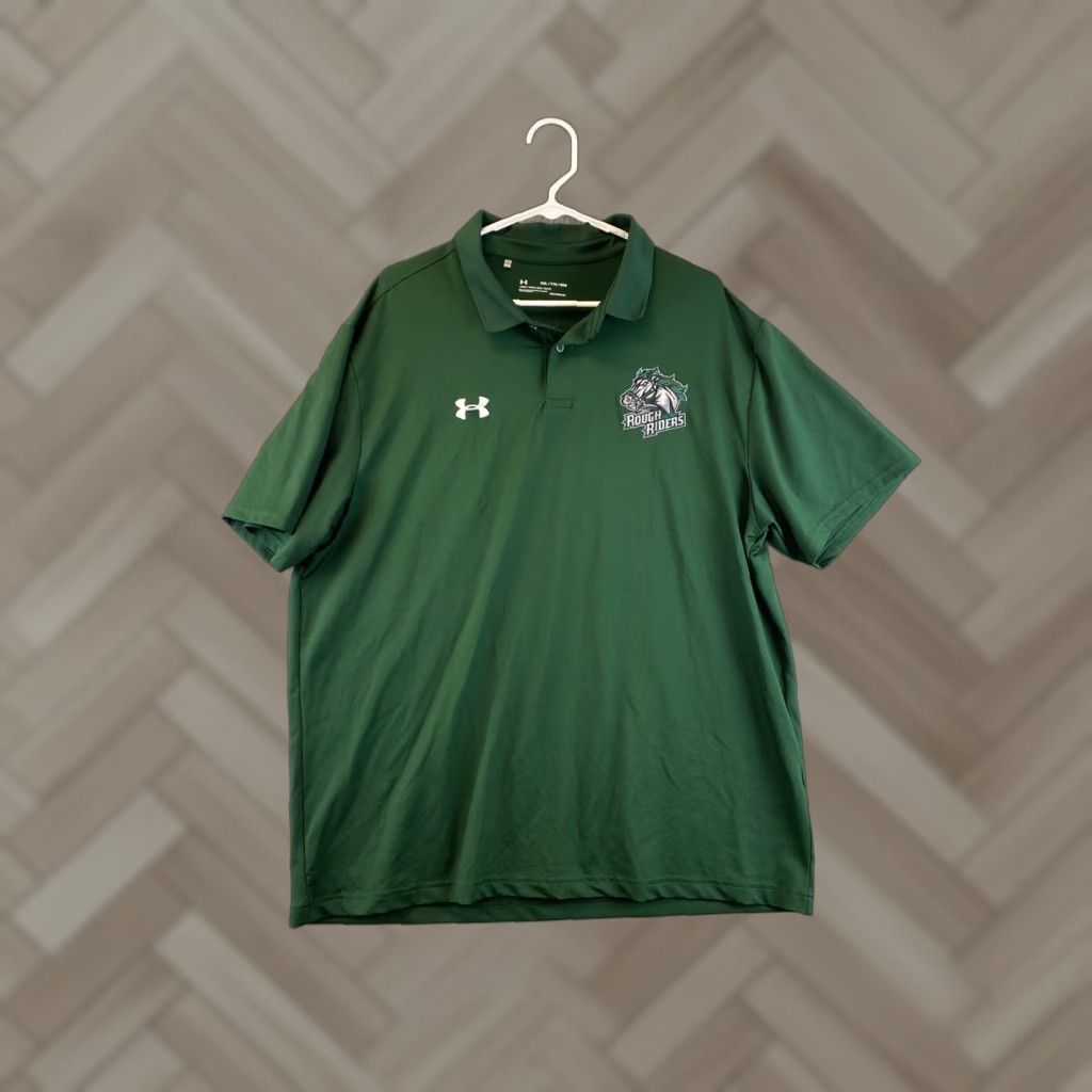 Under Armour VINTAGE Under Armour Rough Riders Baseball Club Polo Shirt 2XL Green 89-19 Teens Activewear Size US XXL / EU 58 / 5 - 1 Thumbnail