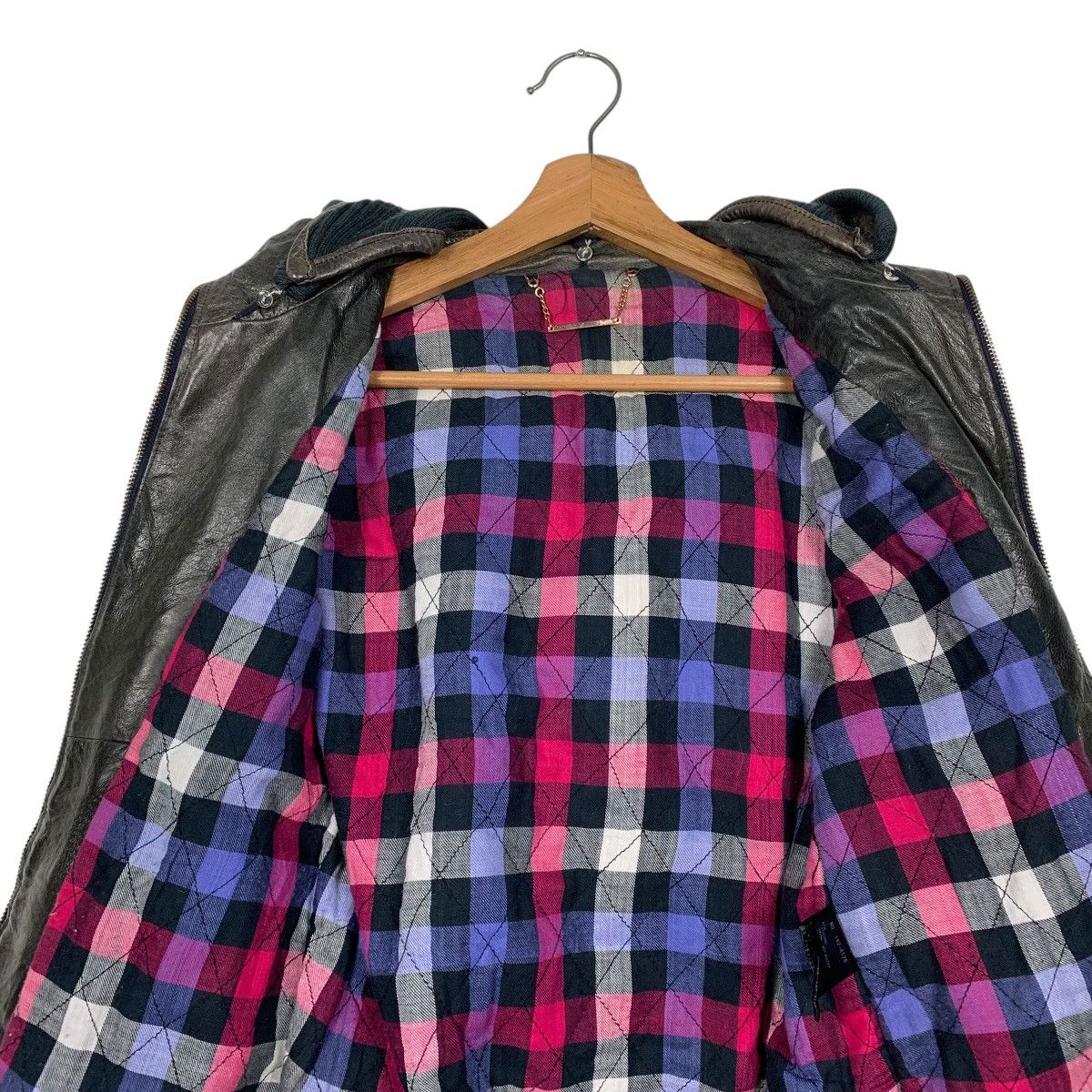 Other Smork Hooded Leather Jacket Size XS / US 0-2 / IT 36-38 - 13 Thumbnail