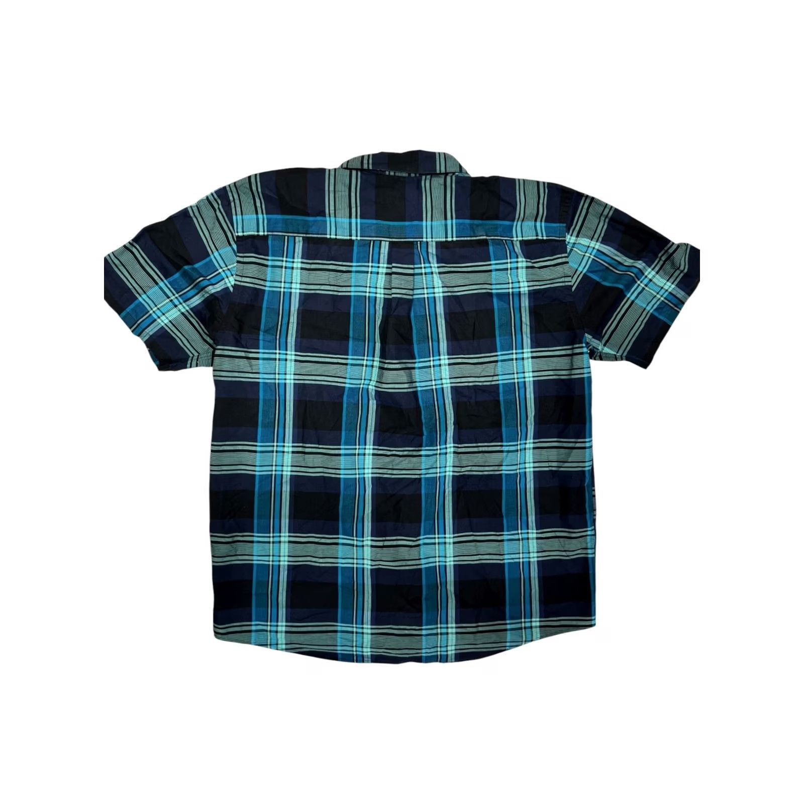 Patagonia VINTAGE Patagonia Men's XL Plaid Organic Cotton Blend Short Sleeve Button-Up Shirt Mens XL Blue Teal Black Chest Pocket 90s Outdoor Classic Size US 36 / EU 52 - 4 Thumbnail