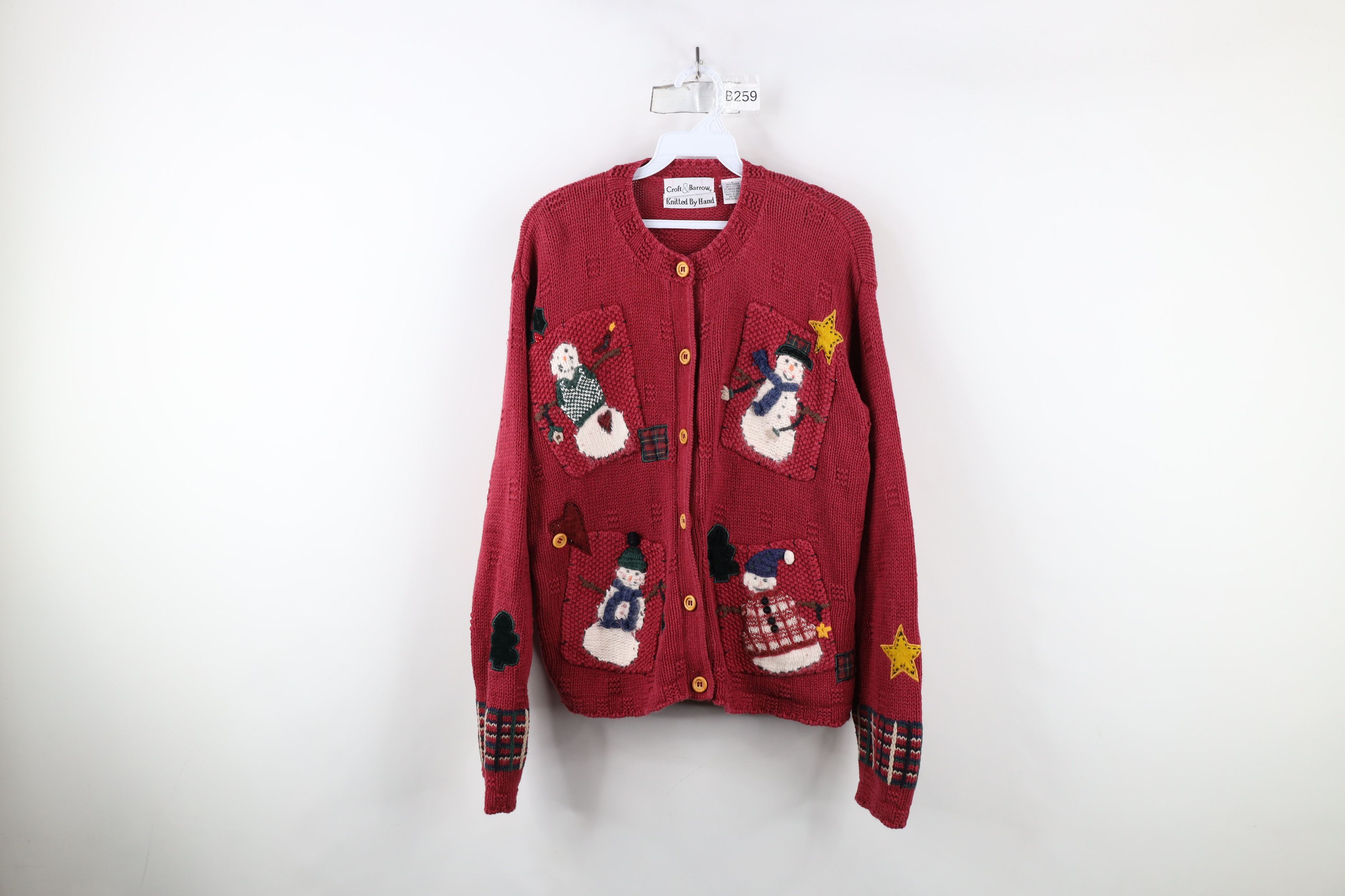 Vintage Vintage 90s Streetwear Christmas Snowman Cardigan Sweater Size L / US 10 / IT 46 - 1 Thumbnail