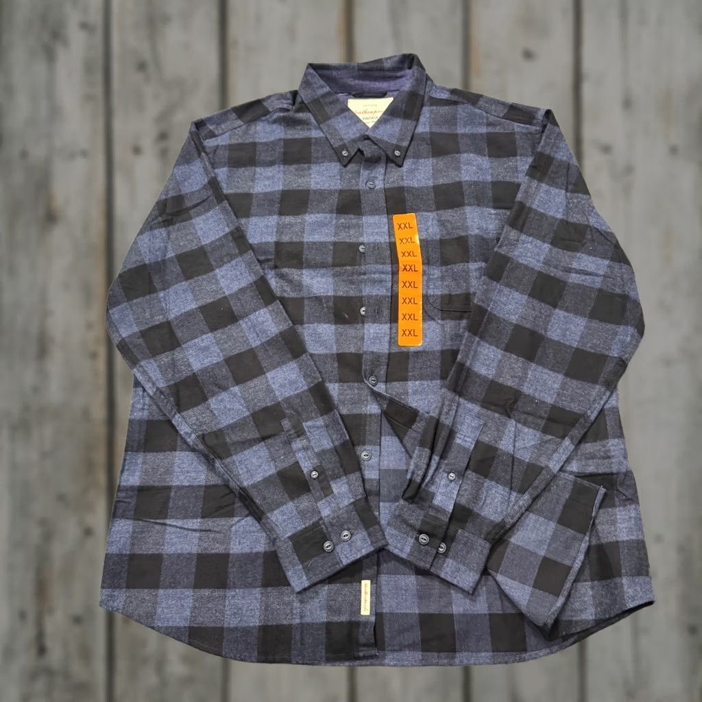 Weatherproof Weatherproof Vintage NWT Flannel Button Up 100% Cotton Blue Plaid Men 2XL Big & Tall Montana? Size 48R - 1 Thumbnail