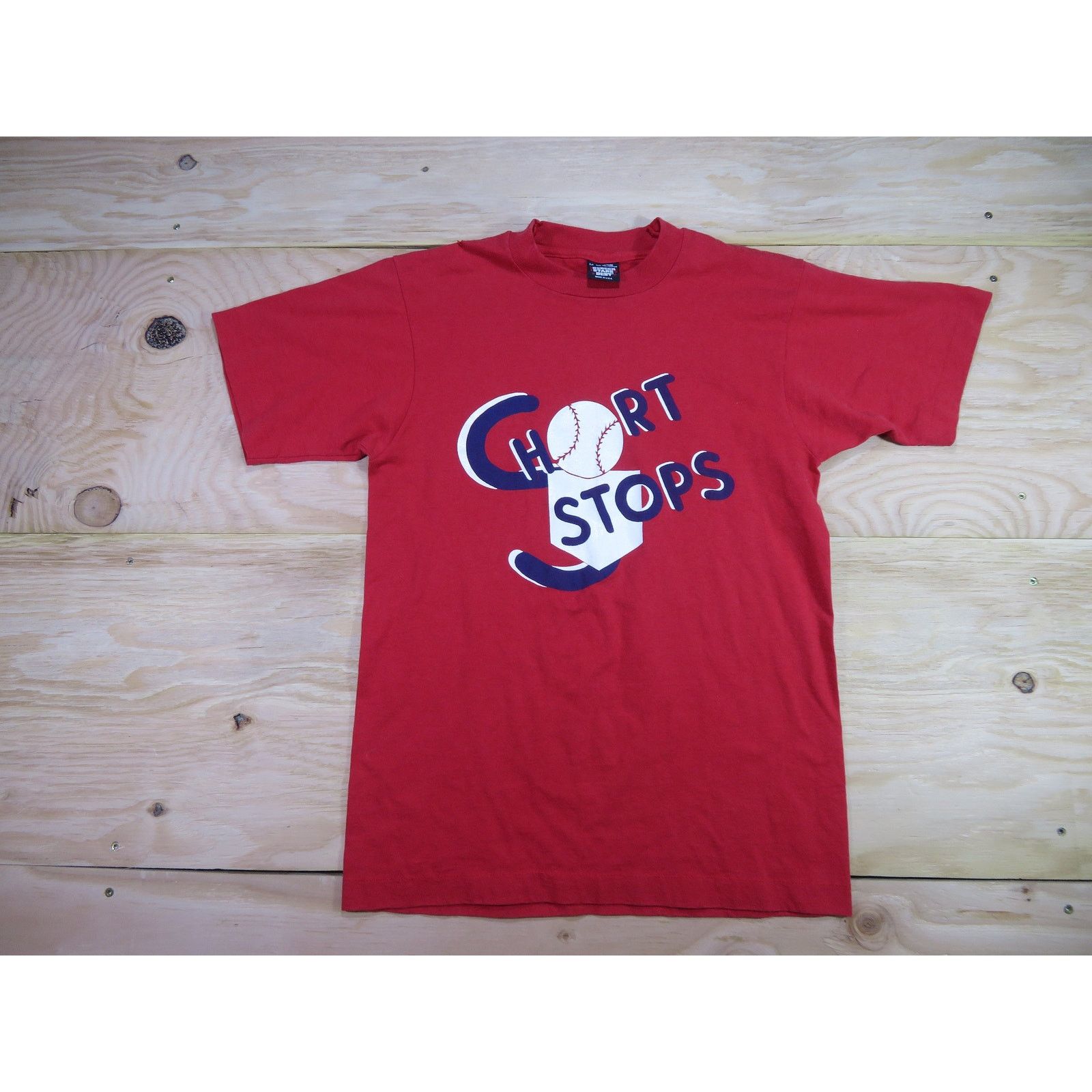Other Short Stops Baseball Themed Red T-shirt Sz M 1990s Size US M / EU 48-50 / 2 - 1 Thumbnail