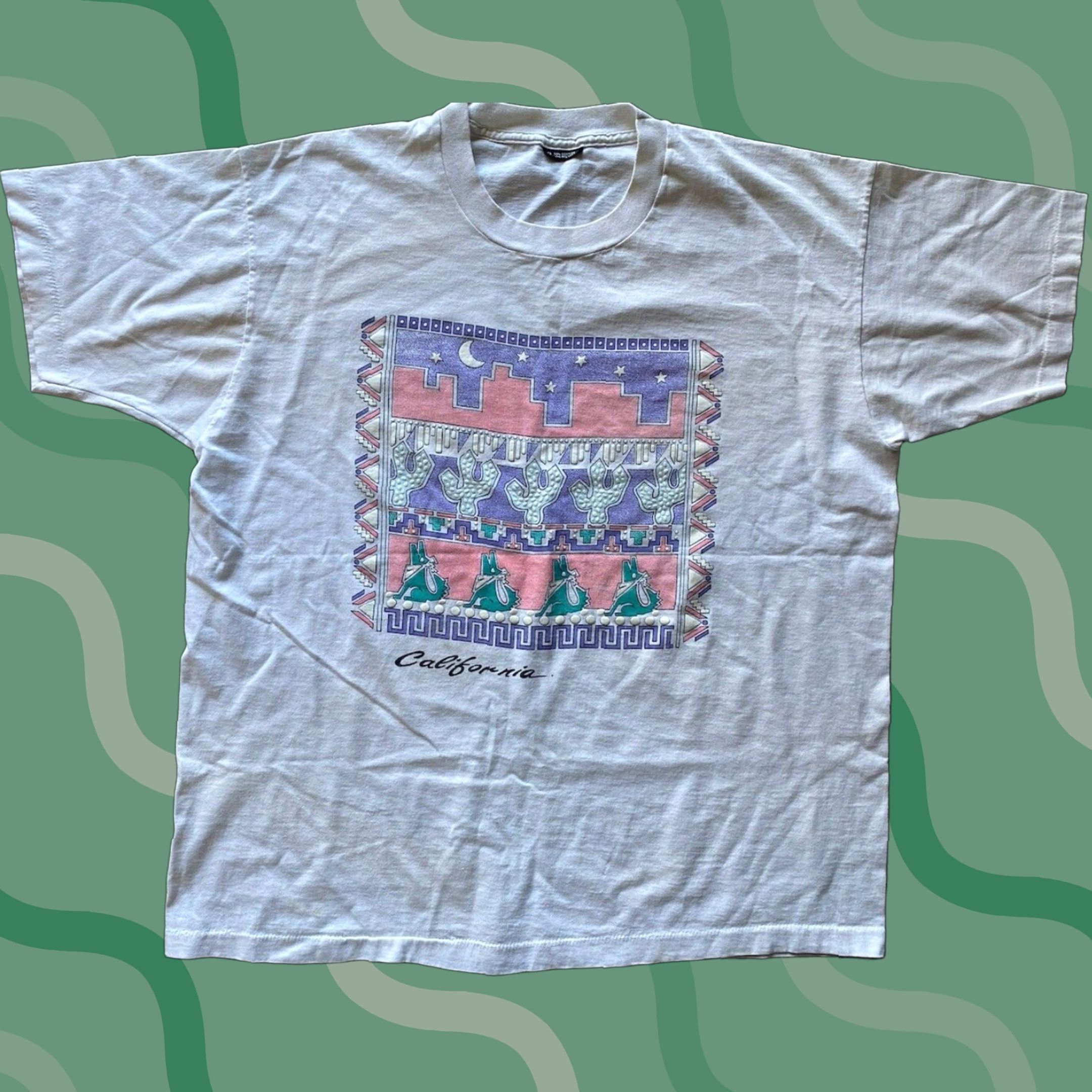 Vintage VINTAGE California White T Shirt Men’s XL Short Sleeve Single Stitch Size US XL / EU 56 / 4 - 1 Thumbnail