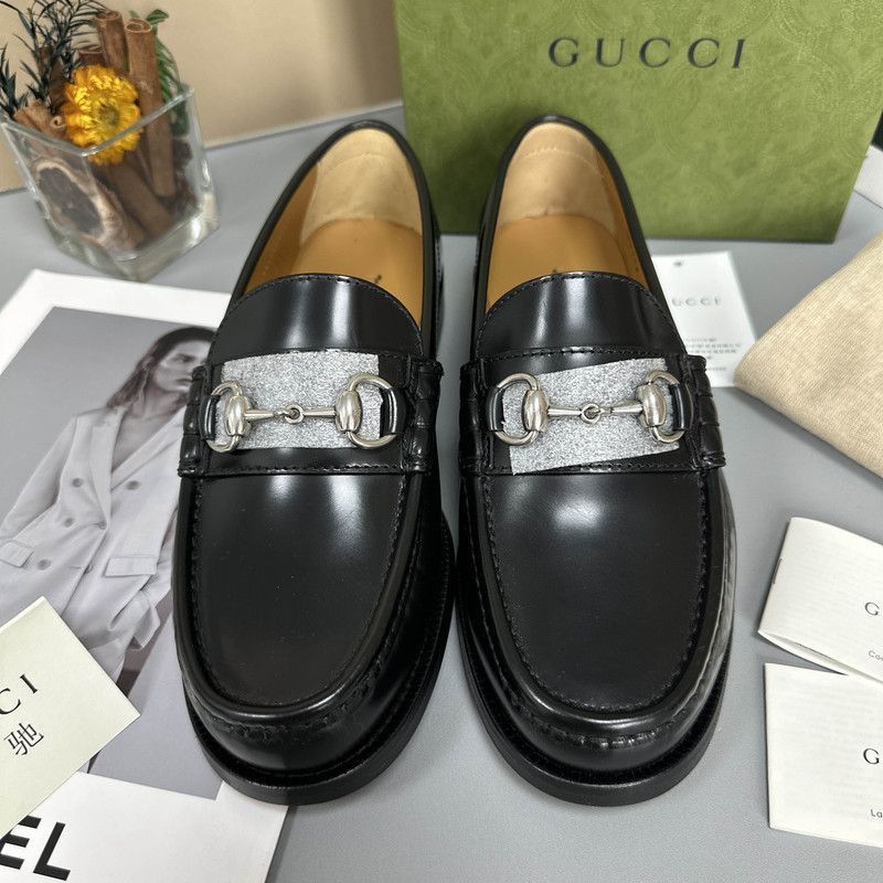 Gucci Gucci Black Leather Horsebit Loafers for Men - Size US 8.5 / EU 41-42 - 2 Thumbnail