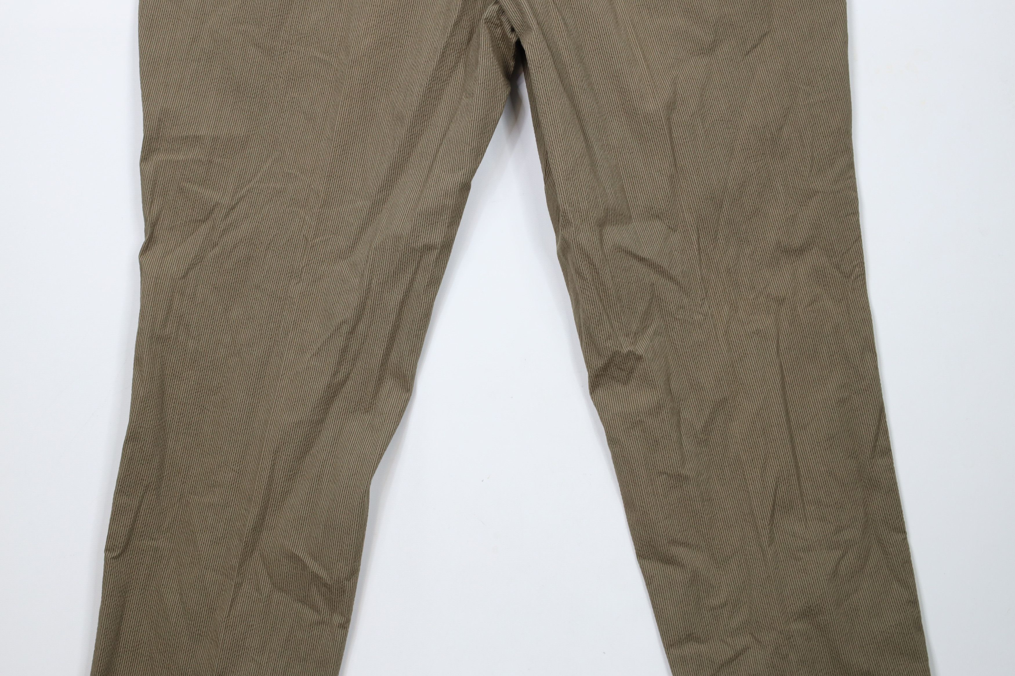 Express × Vintage New Express Pinstriped Straight Leg Chino Pants Brown Cotton Size US 33 - 12 Thumbnail