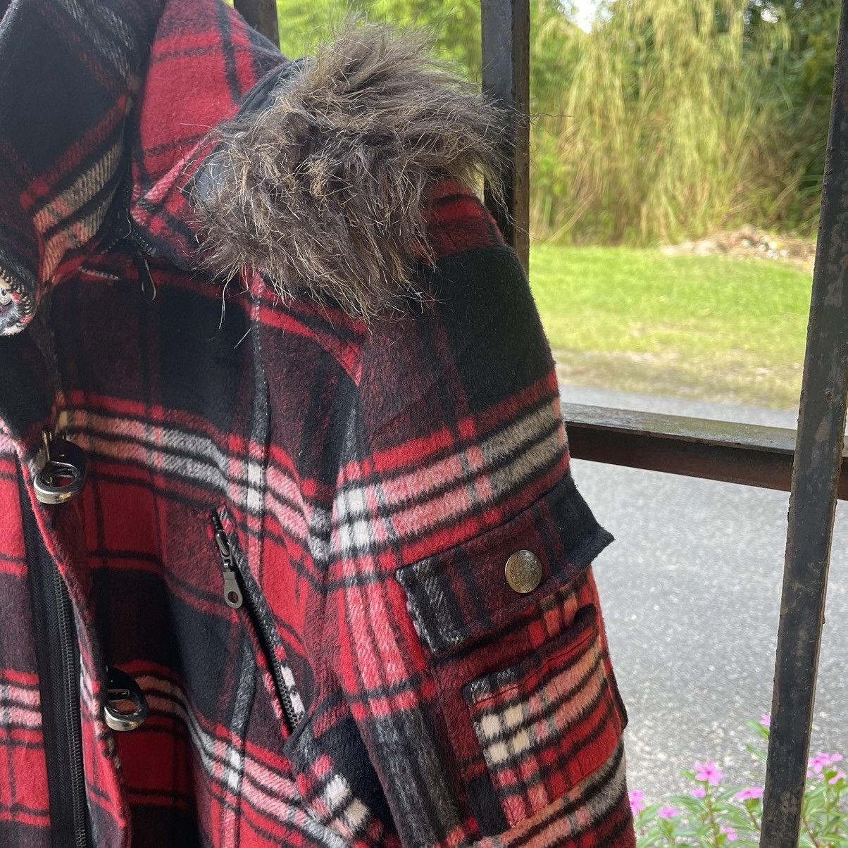 Designer × In The Attic × Japanese Brand 🔥🔥🇯🇵In The Attic Red Tartan Hooded Sherpa Duffel Wool Jacket Size US M / EU 48-50 / 2 - 6 Thumbnail