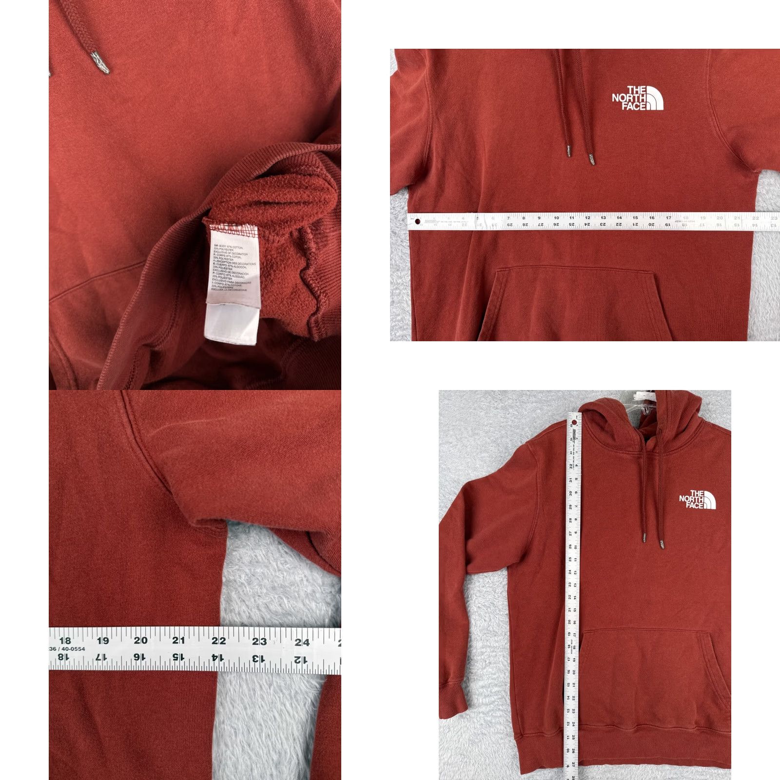 The North Face VINTAGE The North Face Hoodie Men M Red Pullover Jersey Jersey Fabric Logo Cr ow Neck Zip Pockets 90s Sports Theme Mens Size US M / EU 48-50 / 2 - 8 Thumbnail