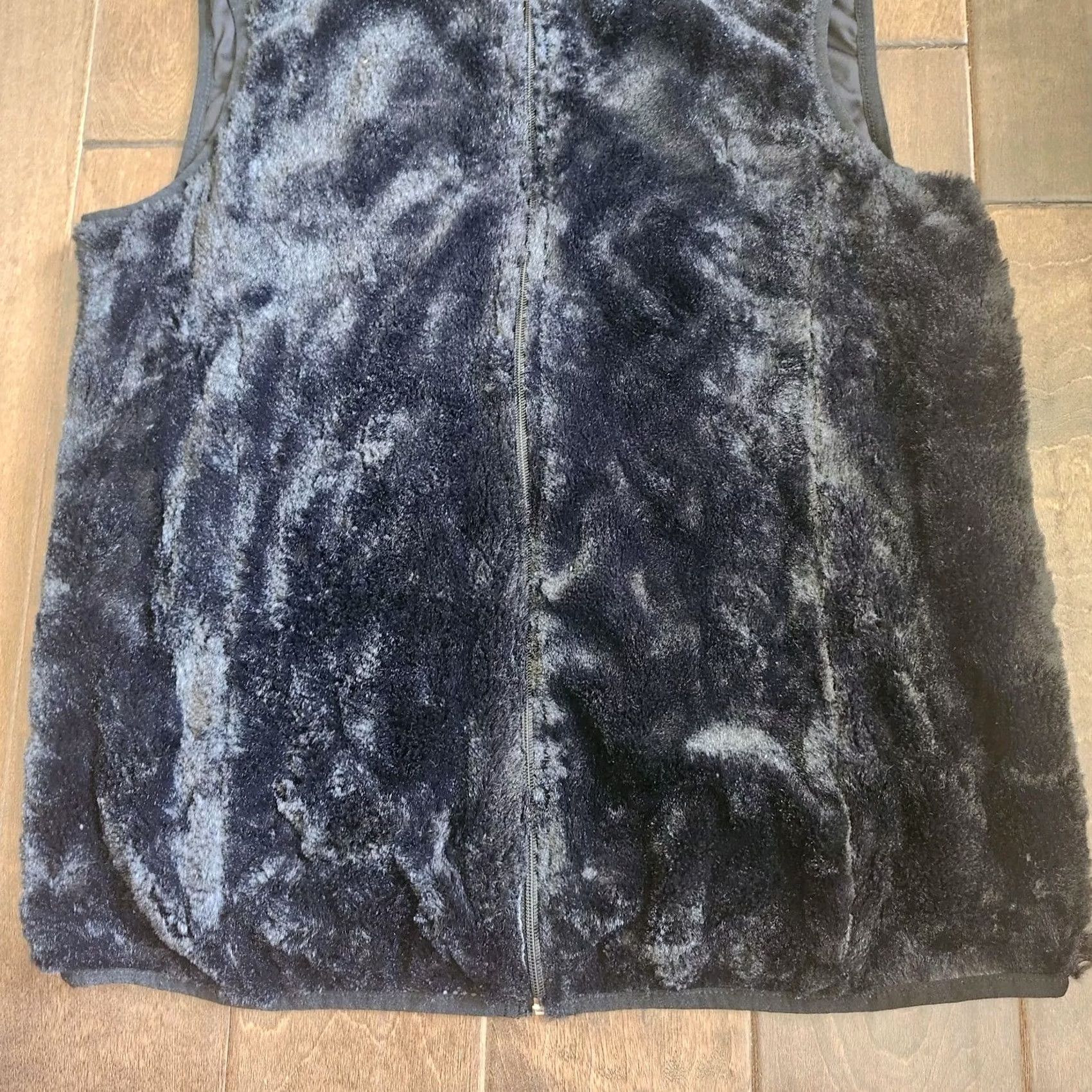 Vintage Laura Scott Women's Vest Faux Fur Zip Up Black Small VEST Sleeveless Wool? (No) Size S / US 4 / IT 40 - 3 Thumbnail