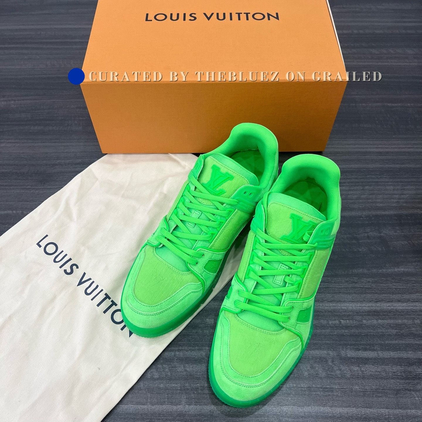 Louis Vuitton Louis Vuitton LV Trainer Neon Green Sneakers Size US 10 / EU 43 - 1 Thumbnail
