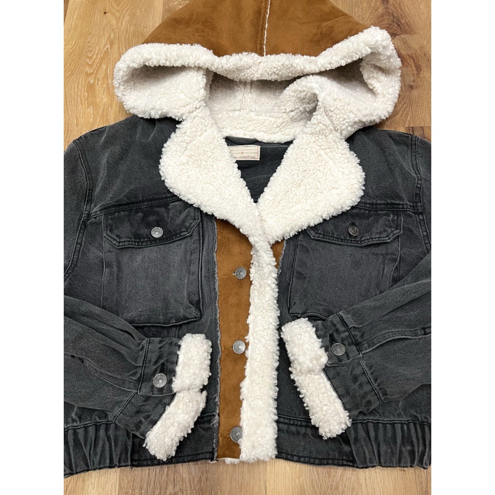 Free People Free People Denim Jacket Shirt Hooded Oversized Blue 90s Boho SU XY? Size S / US 4 / IT 40 - 4 Thumbnail