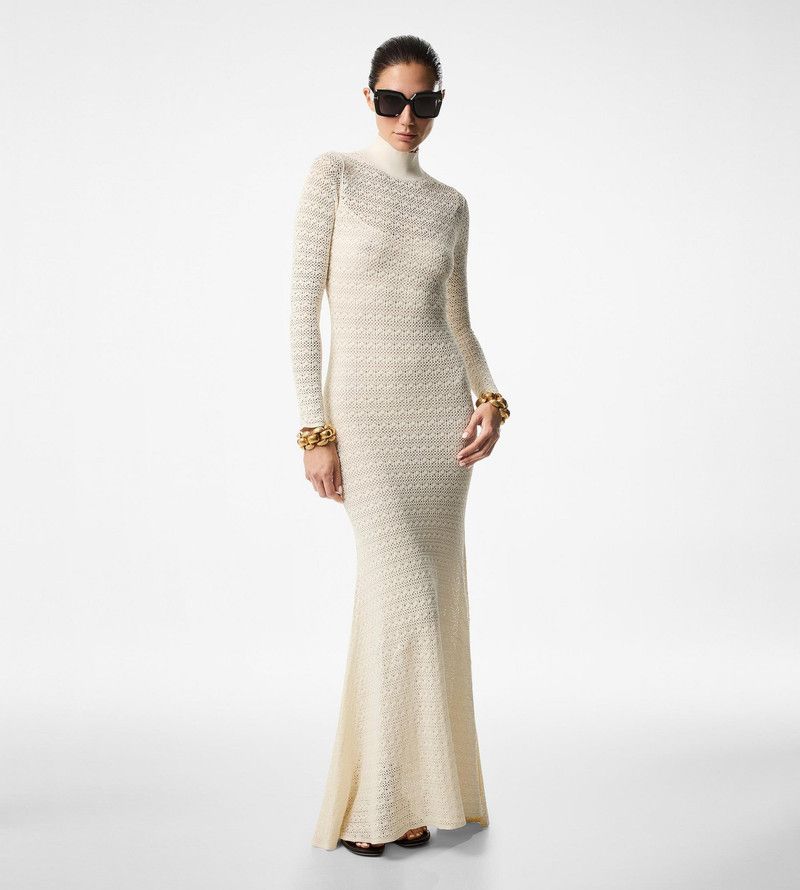 Tom Ford o1w1db10126 ACK423 Maxi Dress in White Size L / US 10 / IT 46 - 3 Thumbnail