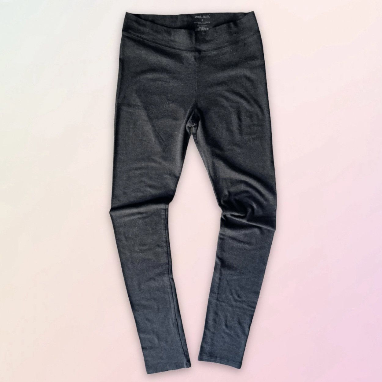Vintage Retro, Wet Seal, Dark Heather Gray, Low Rise, Solid Leggings Size 27" / US 4 / IT 40 - 1 Thumbnail
