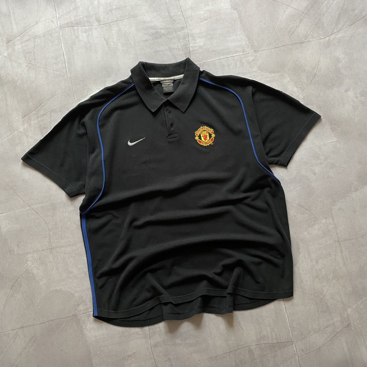 Nike 2002 Manchester United Polo Football Cotton Tee Jersey