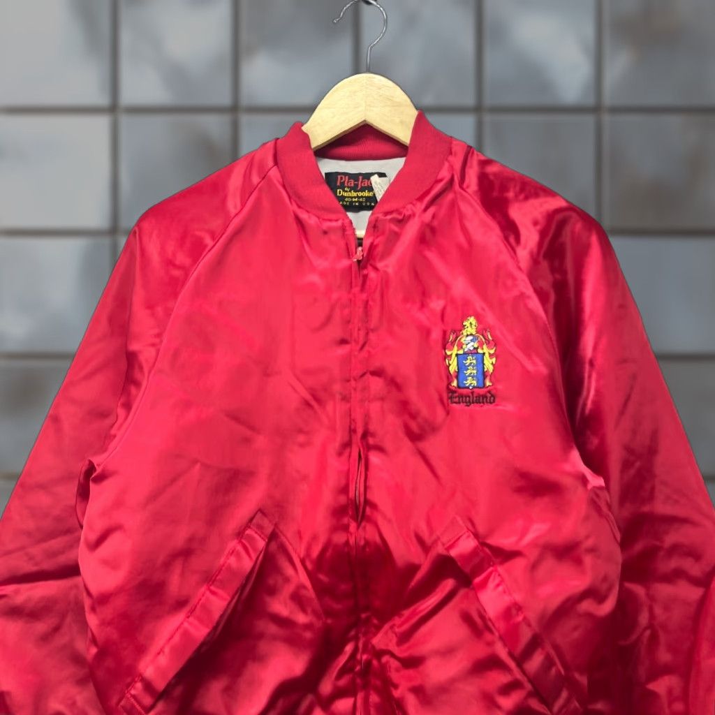 Dunbrooke VINTAGE Dunbrook Pla-Jac England Satin Bomber Jacket Medium Shirt Mens 90s Red Size US M / EU 48-50 / 2 - 1 Thumbnail