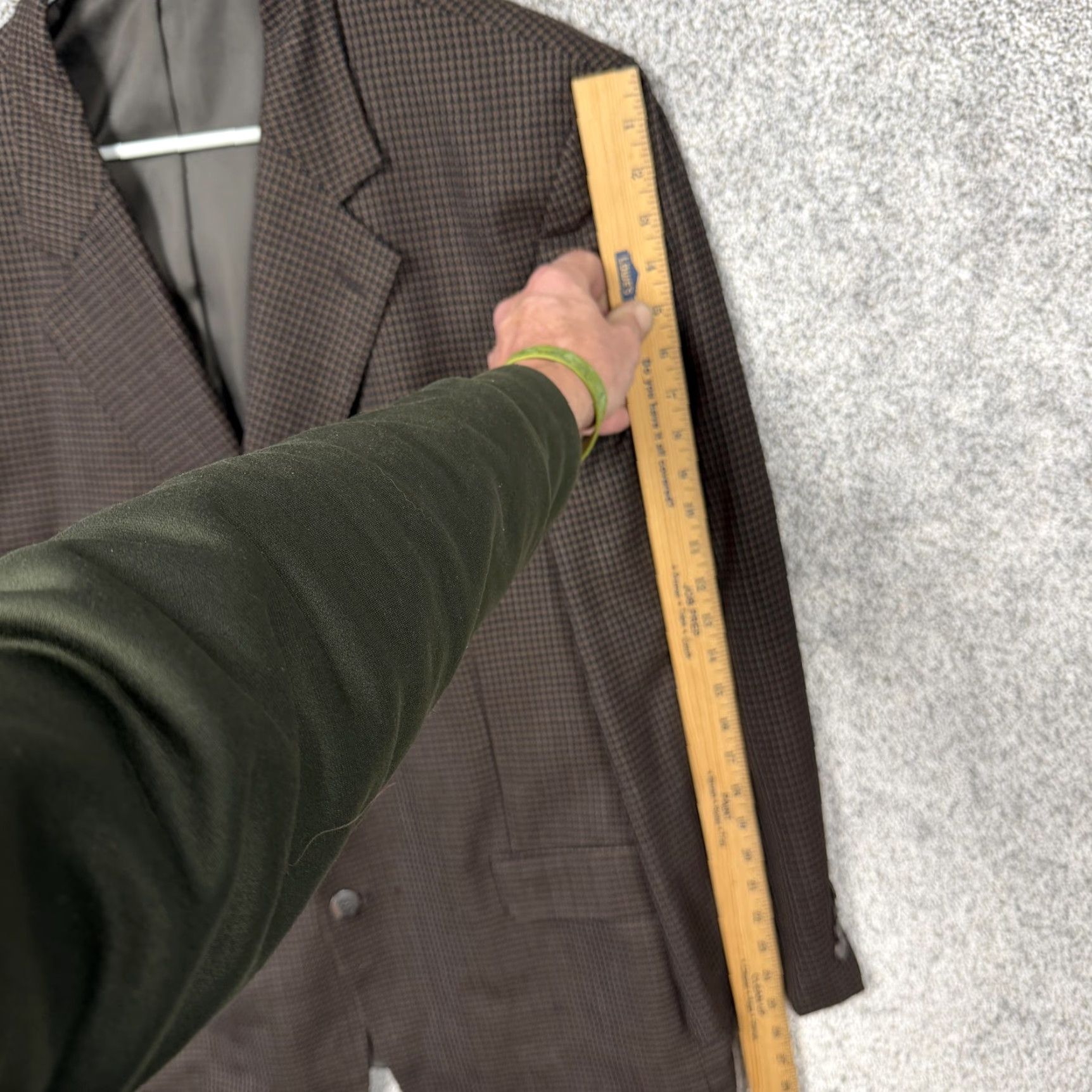 Jones New York Jones New York Sport Coat Mens 44 Brown Wool Check Tweed Blazer Business Size 44R - 3 Thumbnail