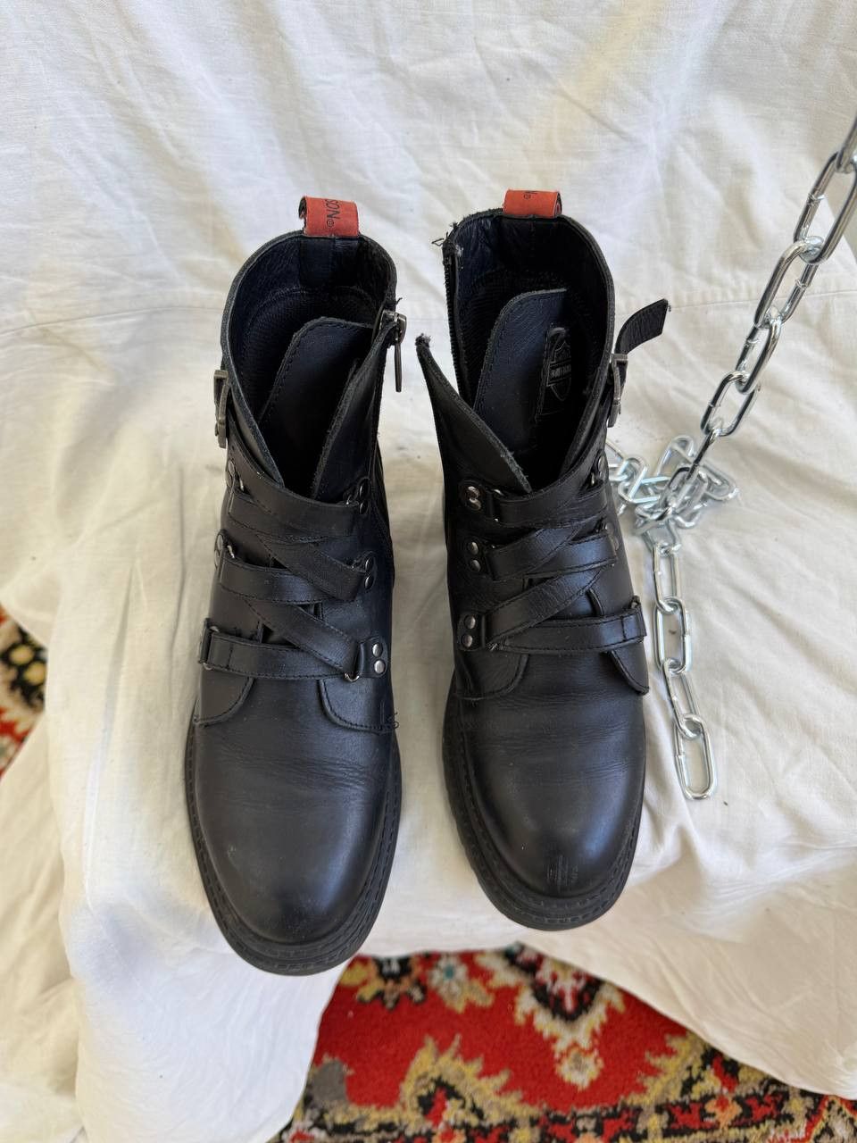 Harley Davidson Vintage 90s Harley-Davidson Ankle-Zip Leather Boots Y2K Size US 6 / EU 39 - 6 Thumbnail