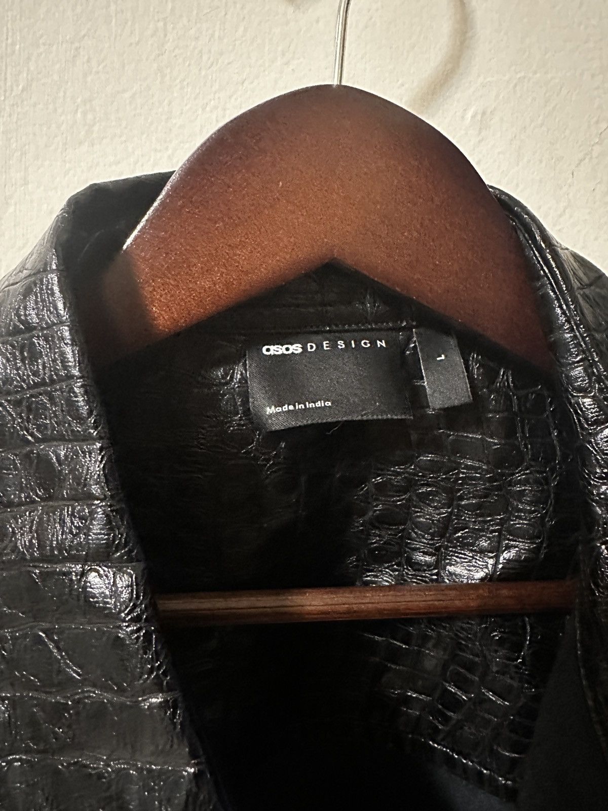 Asos ASOS CROC LEATHER PATTERN JACKET Size US L / EU 52-54 / 3 - 2 Thumbnail