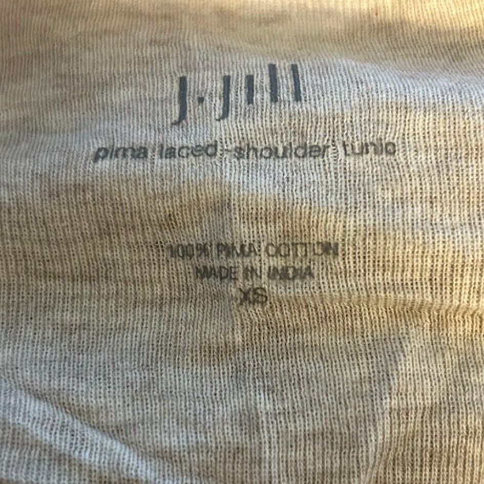 J. Jill VINTAGE J. Jill Womens Shirt Tunic XS Oatmeal 100% Pima Cotton Long Sleeve Crew Neck Casual Workwear Size XS / US 0-2 / IT 36-38 - 4 Thumbnail