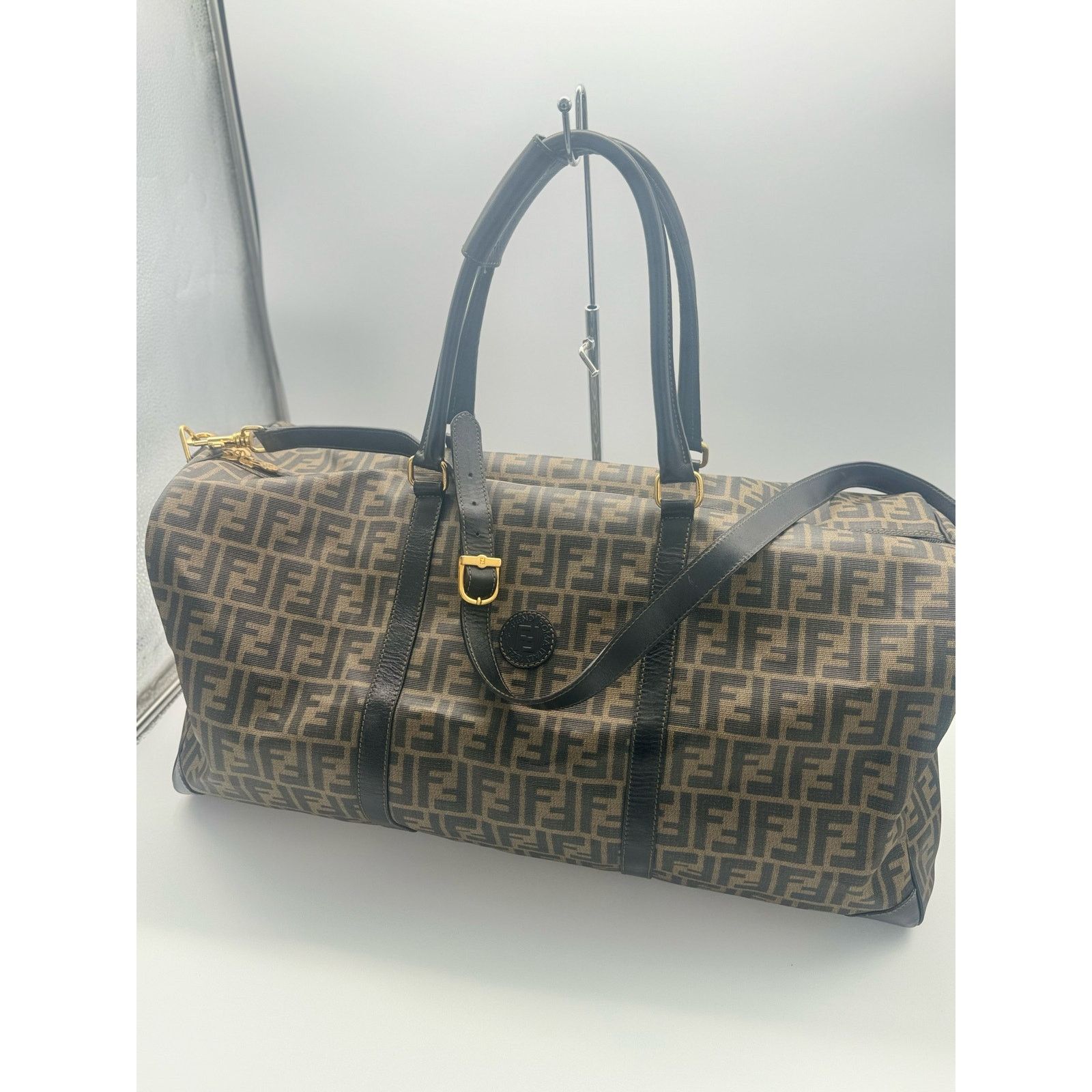 image of Pre-Loved Fendi Zucca Travel Bag in Brown, Women's