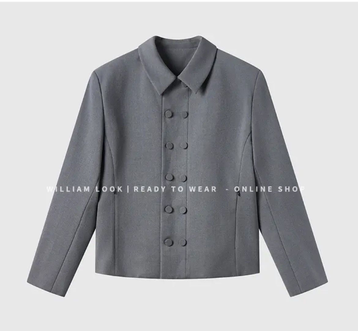 Other Grey long sleeve button up blazer jacket Size US S / EU 44-46 / 1 - 1 Thumbnail