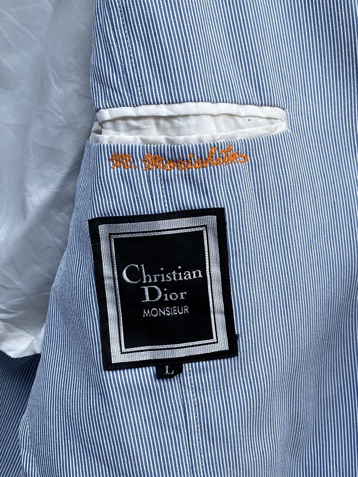 Christian Dior Monsieur Christian DIOR Monsieur Blue Pin Stripes Blazer Size 40L - 13 Thumbnail