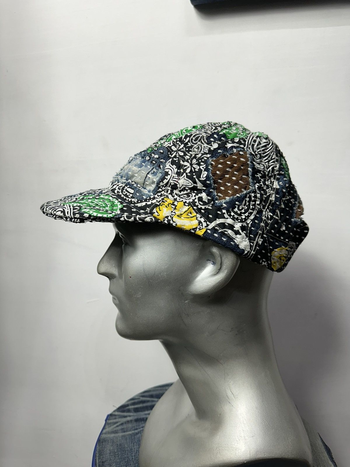 Art Comes First Custom Made Distressed Paisley Patchwork Boro hats Size ONE SIZE - 1 Thumbnail