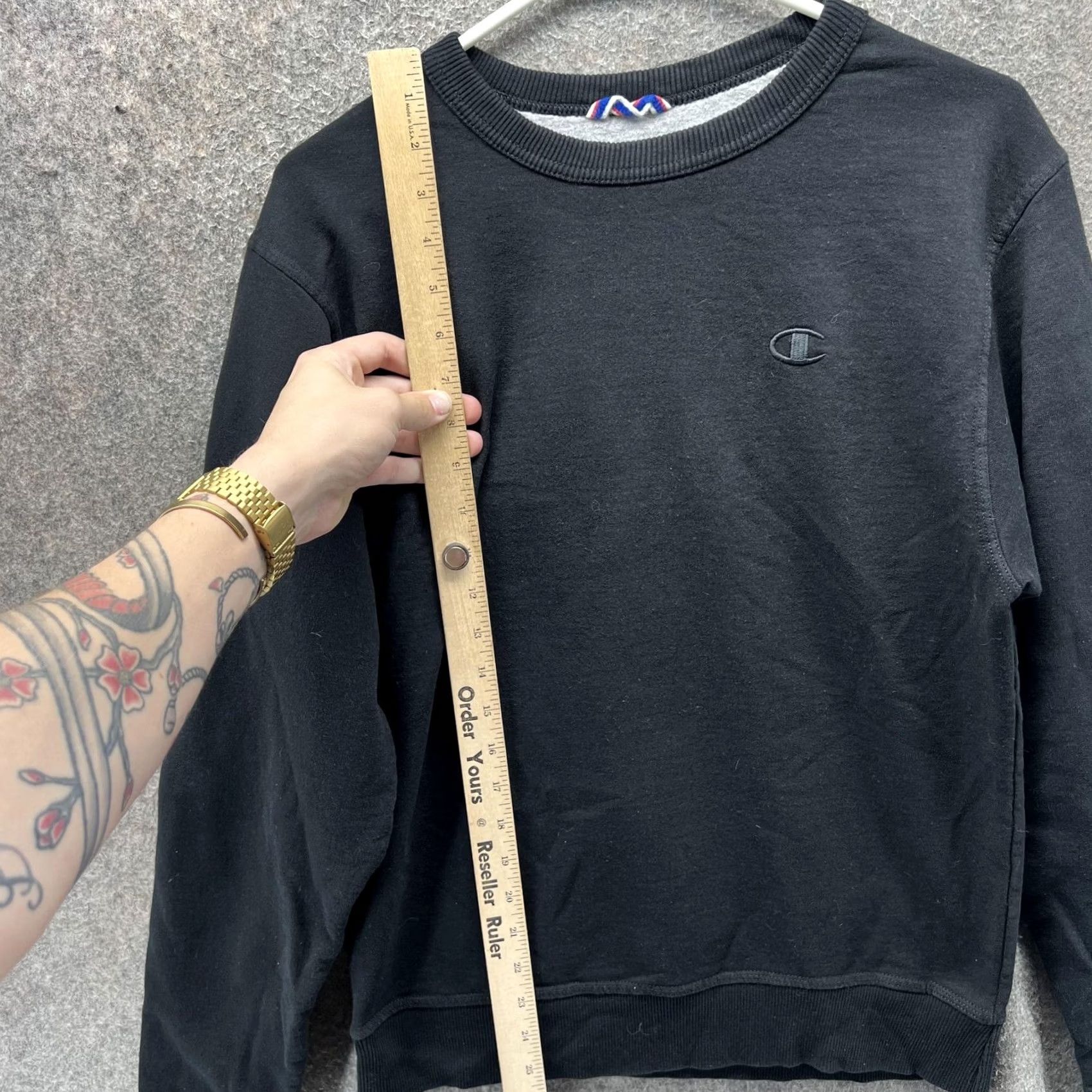 Champion VINTAGE Champion Sweatshirt Mens Small Black Crewneck Pullover Fleece Logo Athletic Size US S / EU 44-46 / 1 - 3 Thumbnail