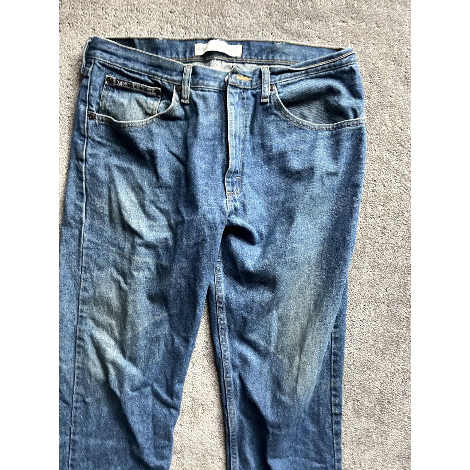 Lee Lee Jeans Regular Fit Straight Leg 36x30 Blue Dark Wash Mens Size US 36 / EU 52 - 2 Thumbnail
