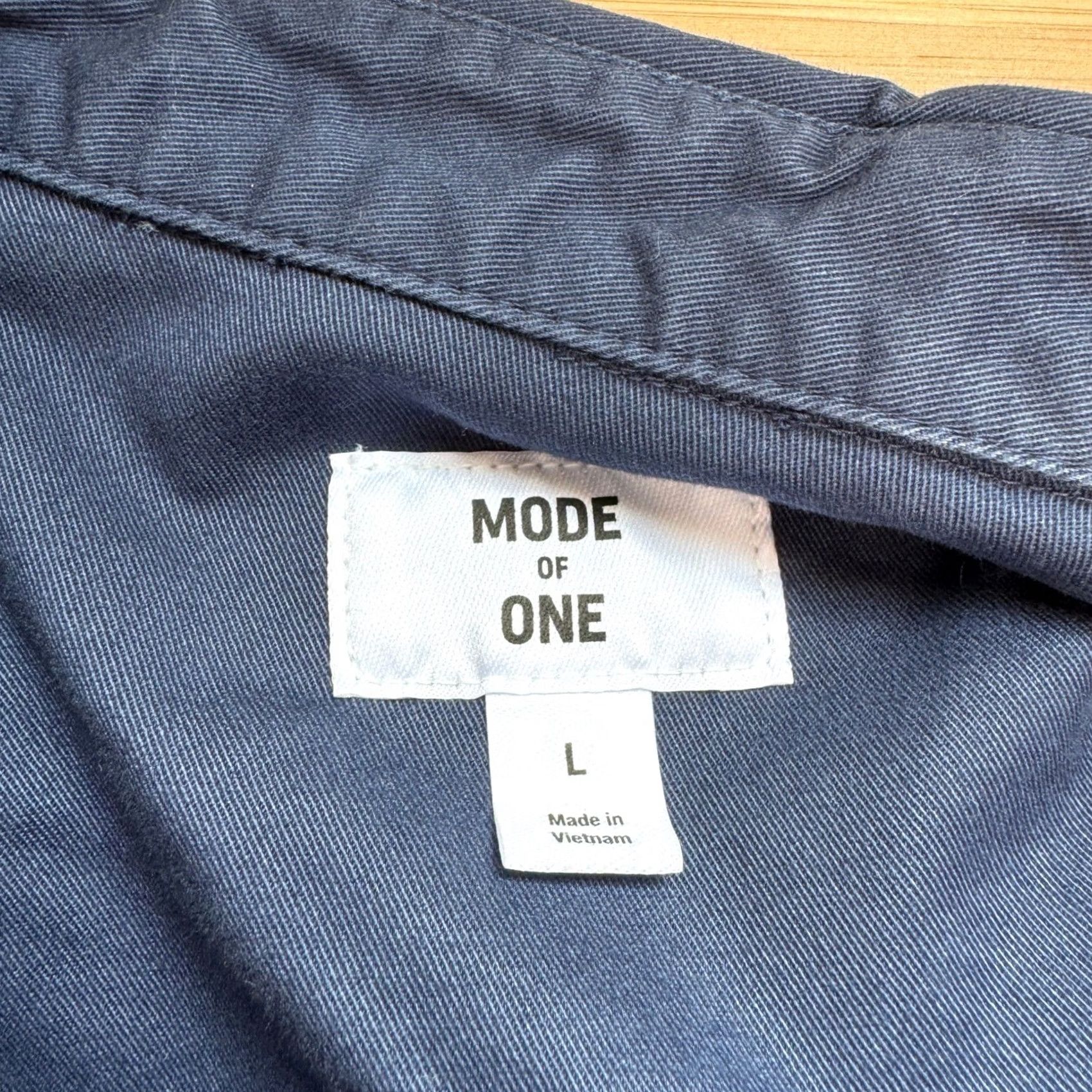 Vintage Mode of One Mens Relaxed Fit Twill Button Down Shirt Caspian Waters Blue L NEW Size US L / EU 52-54 / 3 - 3 Thumbnail