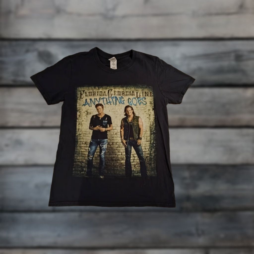 Gildan VINTAGE Florida Georgia Line Tour Shirt Adult Small Black Anything Goes Tour Mens S Black Band Shirt 2010s Mens Size US S / EU 44-46 / 1 - 1 Thumbnail