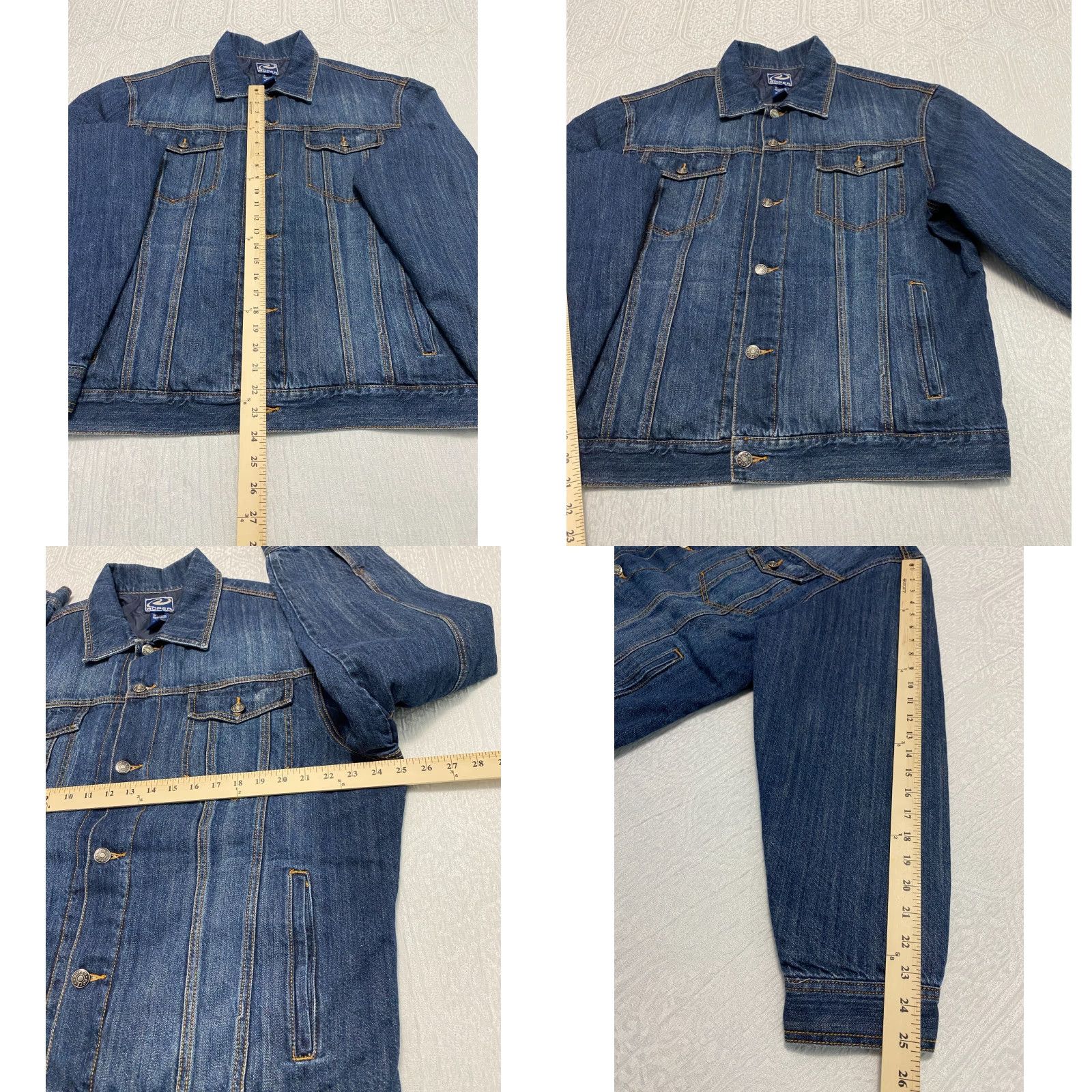Roper Roper Jacket L Mens Size L Western Solid Denim Cotton Blue Regular Button Lined Nylon Poylester Spring Fall Winter Career: Outer, Casual, Travel Size US 33 - 8 Thumbnail