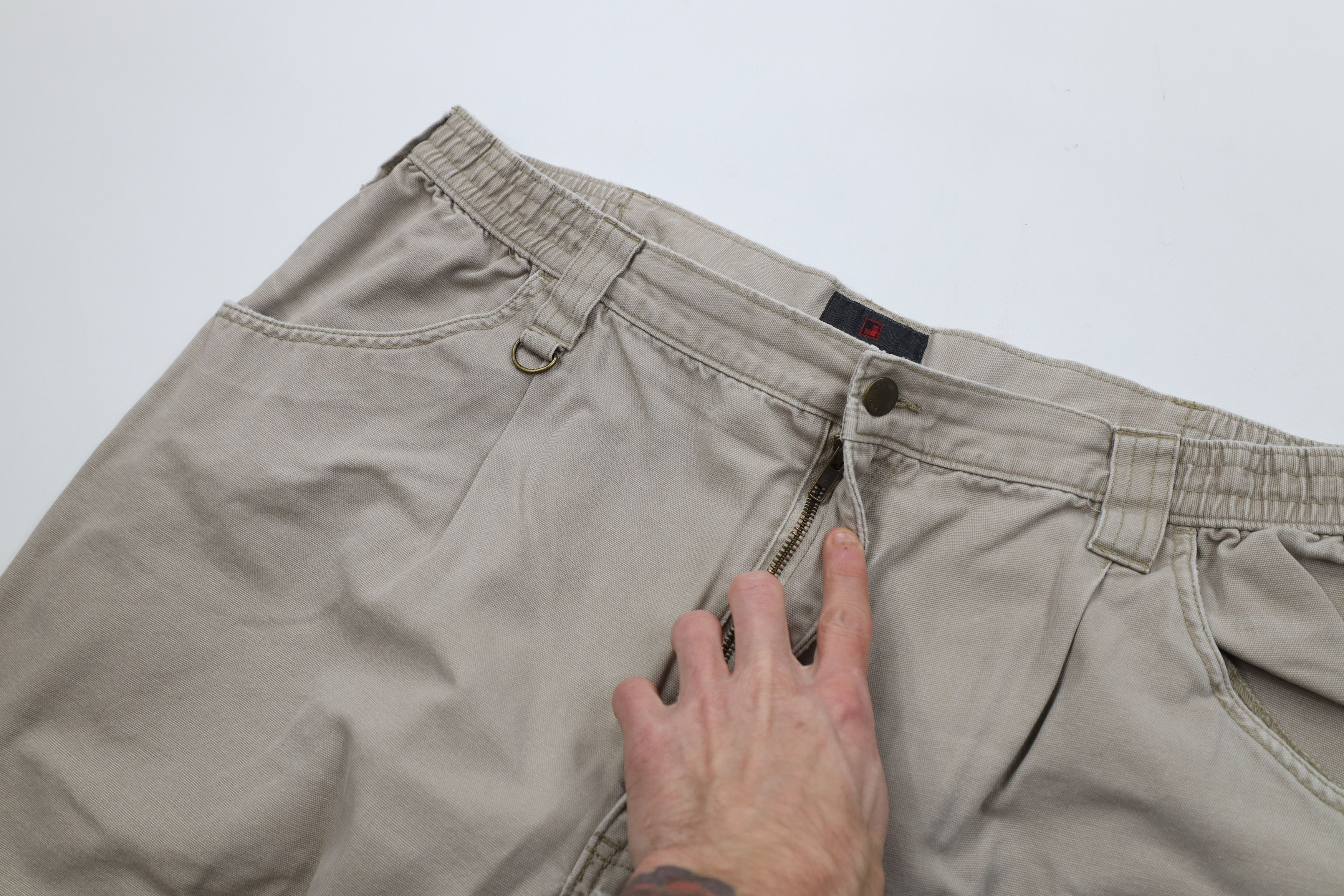 Woolrich Woolen Mills Vintage 90s Woolrich Canvas Wide Leg Pants Beige Cotton Size US 40 / EU 56 - 6 Thumbnail