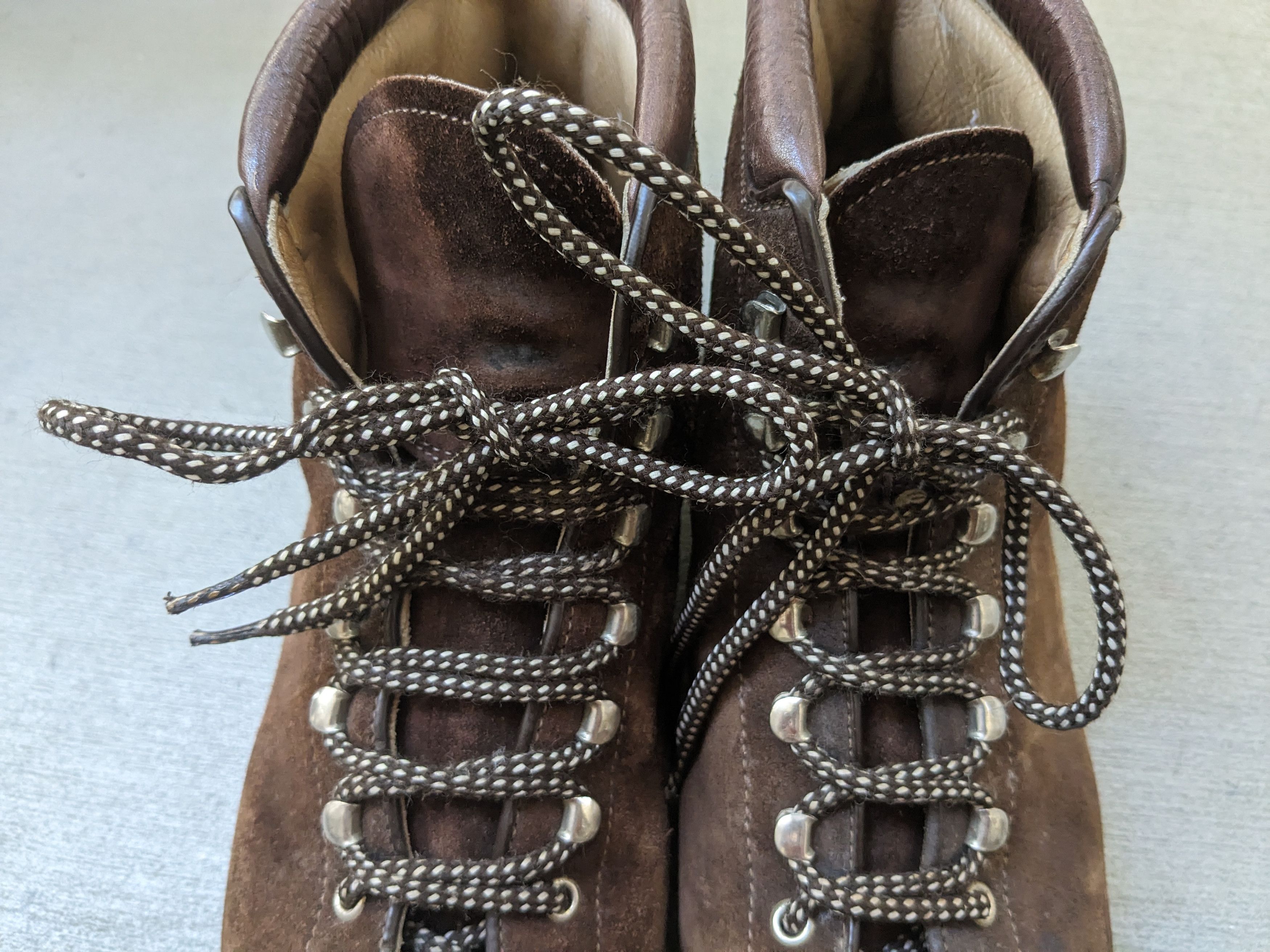 Genuine Leather × Vintage Vintage Fabiano Boots Brown Suede 13.5 Narrow Leather Lace Size US 13 / EU 46 - 4 Thumbnail