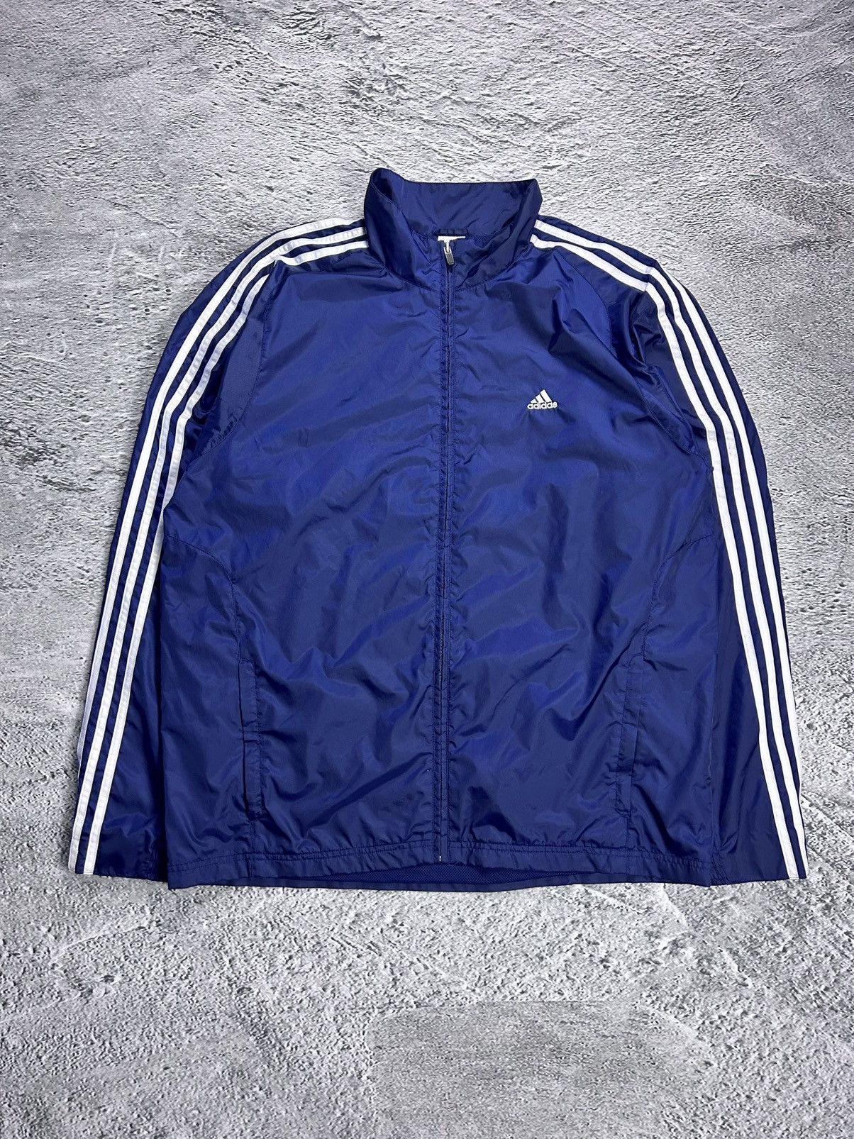 Adidas Adidas track jacket vintage navy blue Y2K nylon zip Size US L / EU 52-54 / 3 - 1 Thumbnail